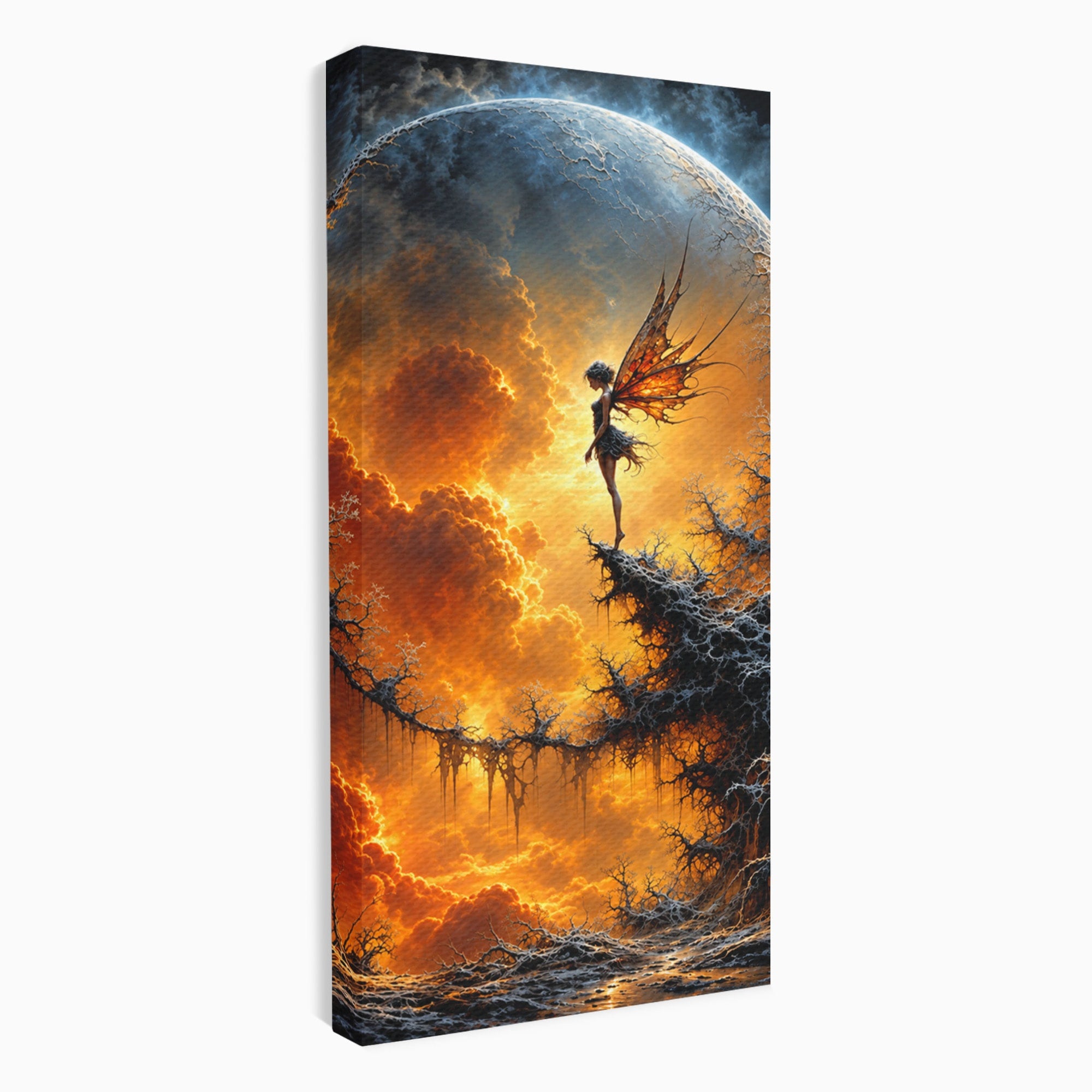 Tablou Canvas Premium LuxCanva® U1141, Zana Lunii, Mister, Fantezie, Zana, Luna, Dormitor, Living, Culori Vibrante
