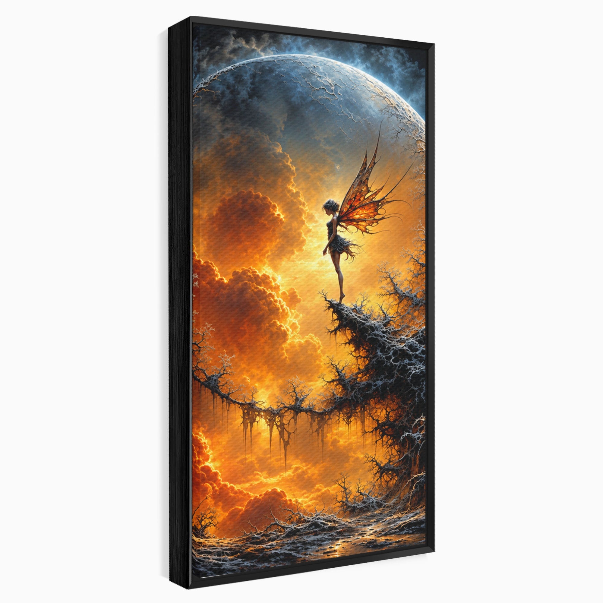 Tablou Canvas Premium LuxCanva® U1141, Zana Lunii, Mister, Fantezie, Zana, Luna, Dormitor, Living, Culori Vibrante