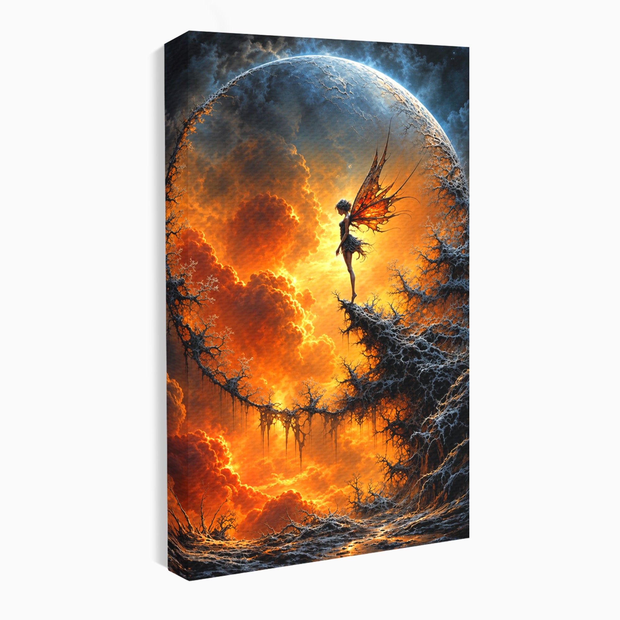 Tablou Canvas Premium LuxCanva® U1141, Zana Lunii, Mister, Fantezie, Zana, Luna, Dormitor, Living, Culori Vibrante