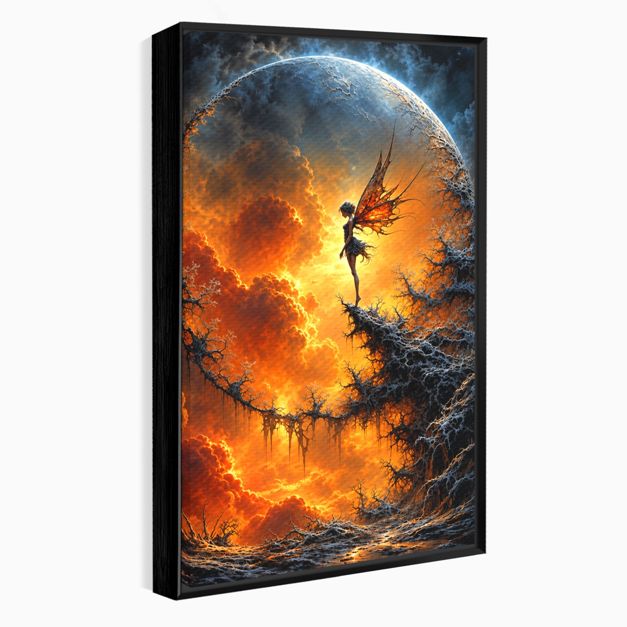 Tablou Canvas Premium LuxCanva® U1141, Zana Lunii, Mister, Fantezie, Zana, Luna, Dormitor, Living, Culori Vibrante