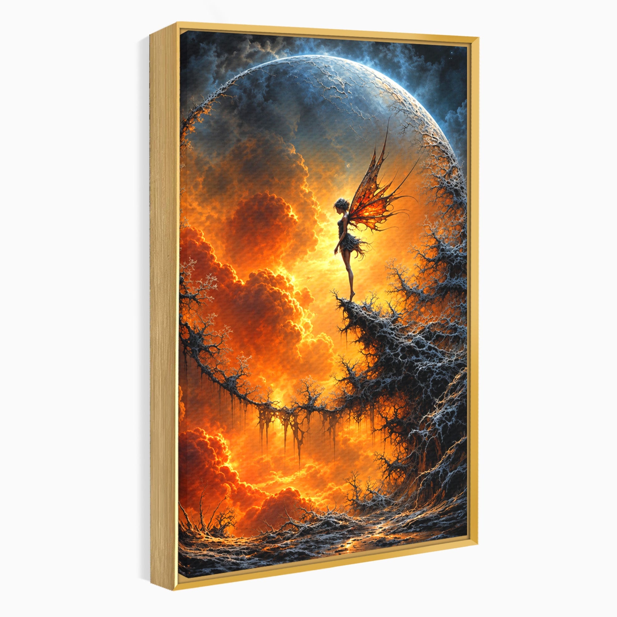 Tablou Canvas Premium LuxCanva® U1141, Zana Lunii, Mister, Fantezie, Zana, Luna, Dormitor, Living, Culori Vibrante