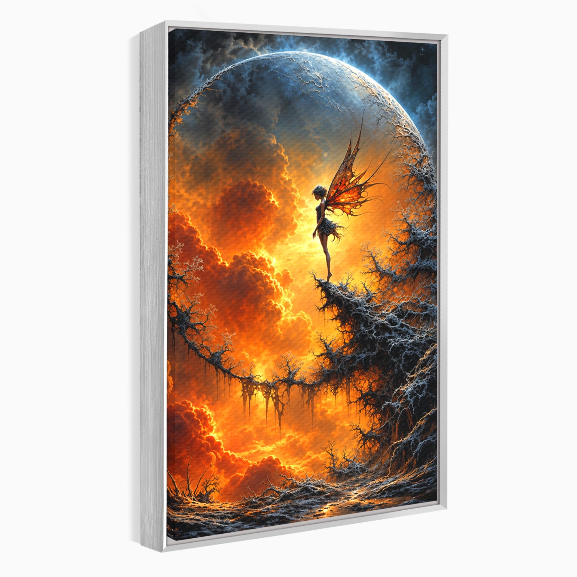 Tablou Canvas Premium LuxCanva® U1141, Zana Lunii, Mister, Fantezie, Zana, Luna, Dormitor, Living, Culori Vibrante