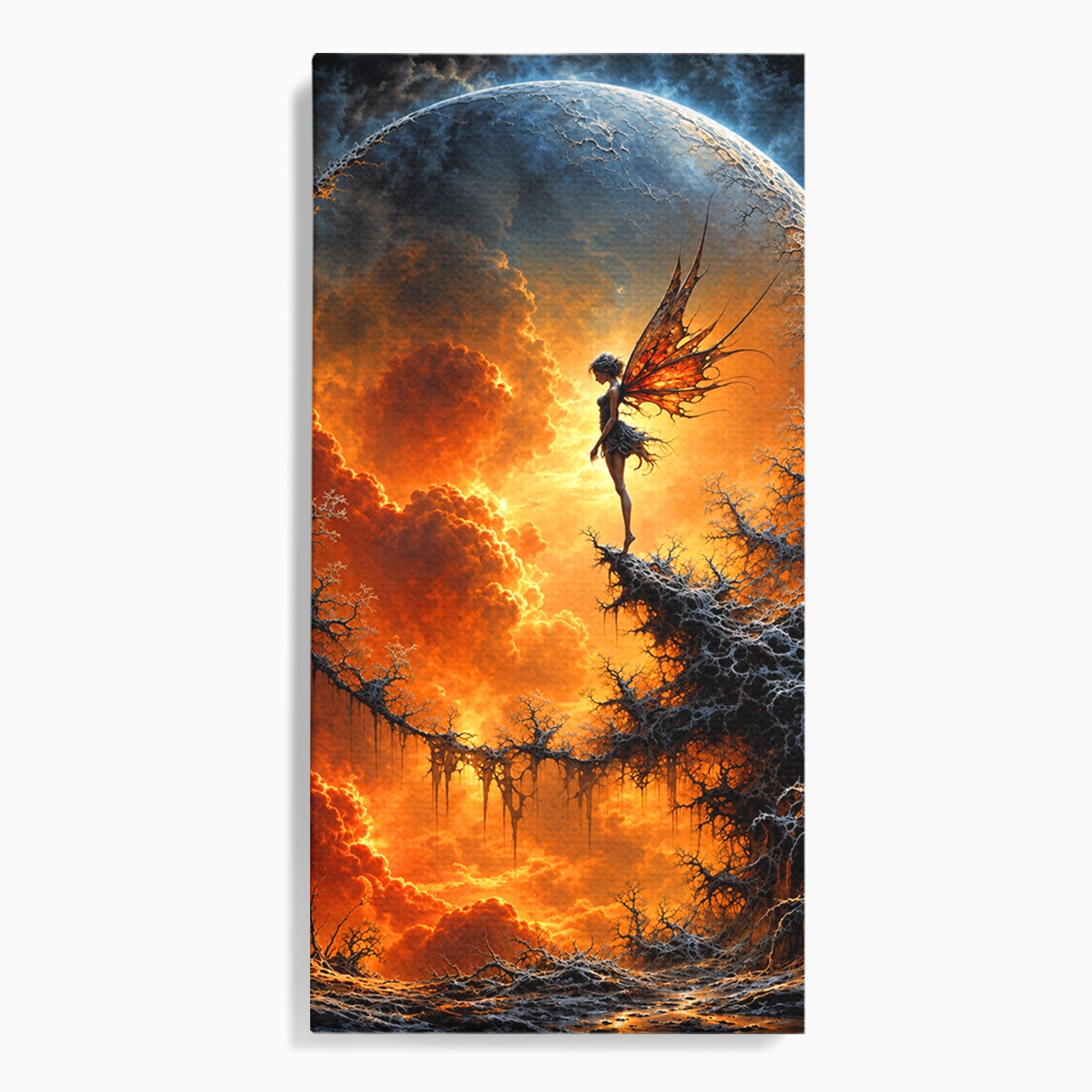 Tablou Canvas Premium LuxCanva® U1141, Zana Lunii, Mister, Fantezie, Zana, Luna, Dormitor, Living, Culori Vibrante