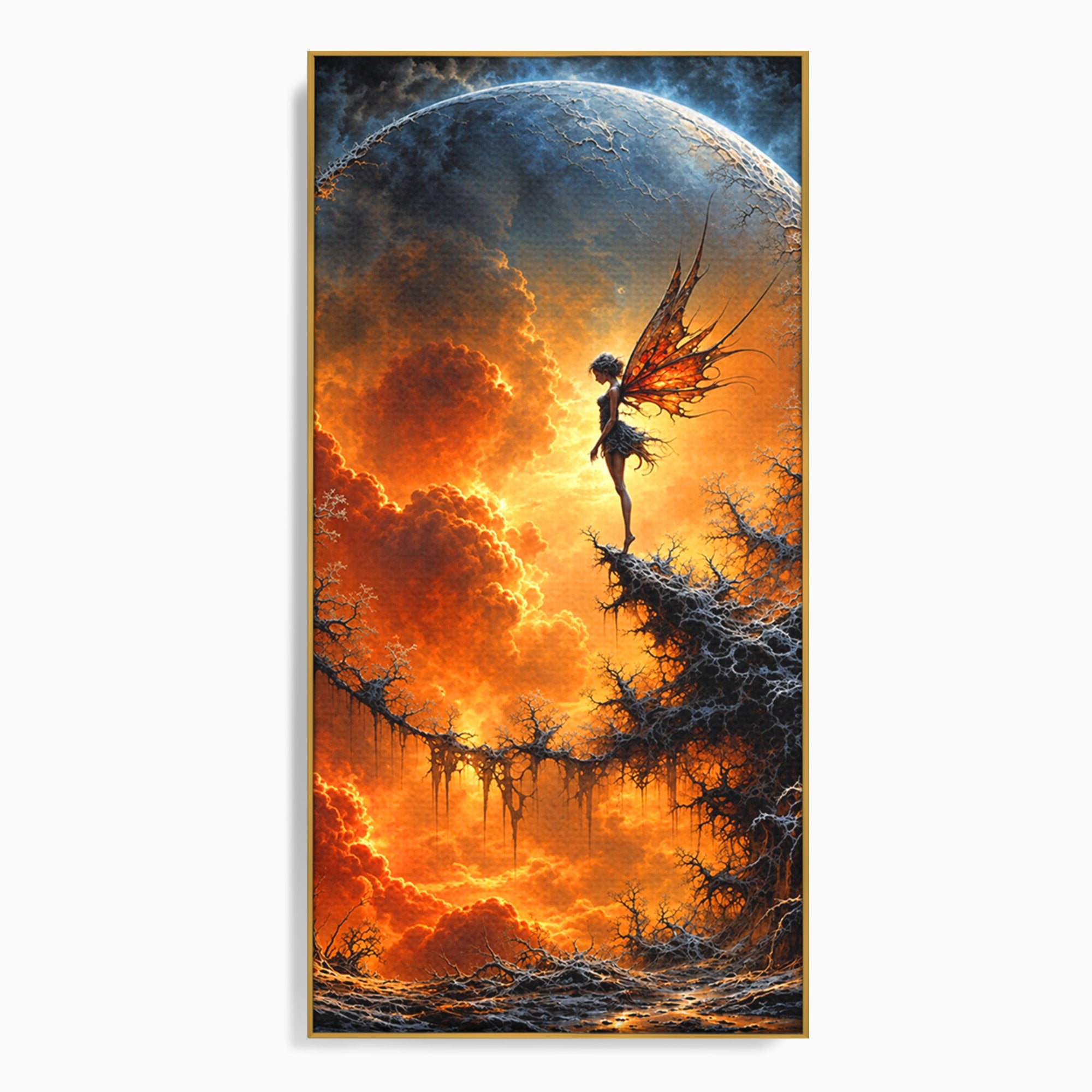 Tablou Canvas Premium LuxCanva® U1141, Zana Lunii, Mister, Fantezie, Zana, Luna, Dormitor, Living, Culori Vibrante