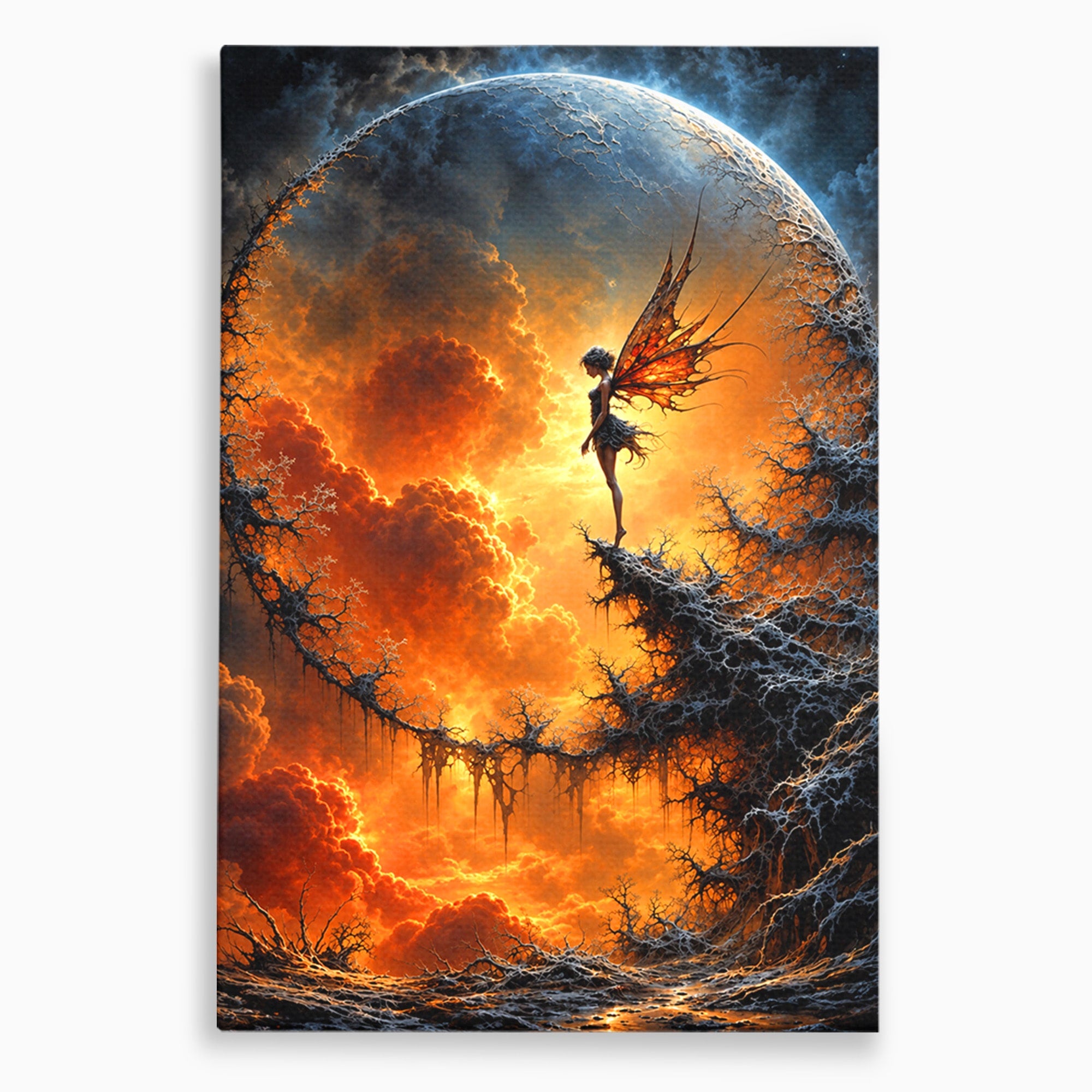 Tablou Canvas Premium LuxCanva® U1141, Zana Lunii, Mister, Fantezie, Zana, Luna, Dormitor, Living, Culori Vibrante