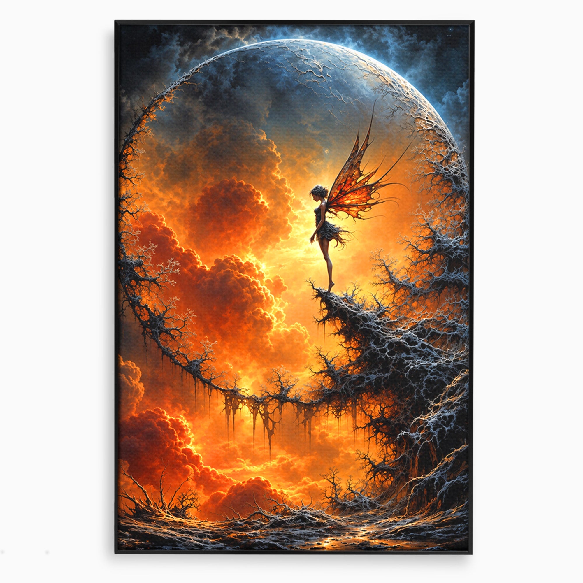 Tablou Canvas Premium LuxCanva® U1141, Zana Lunii, Mister, Fantezie, Zana, Luna, Dormitor, Living, Culori Vibrante