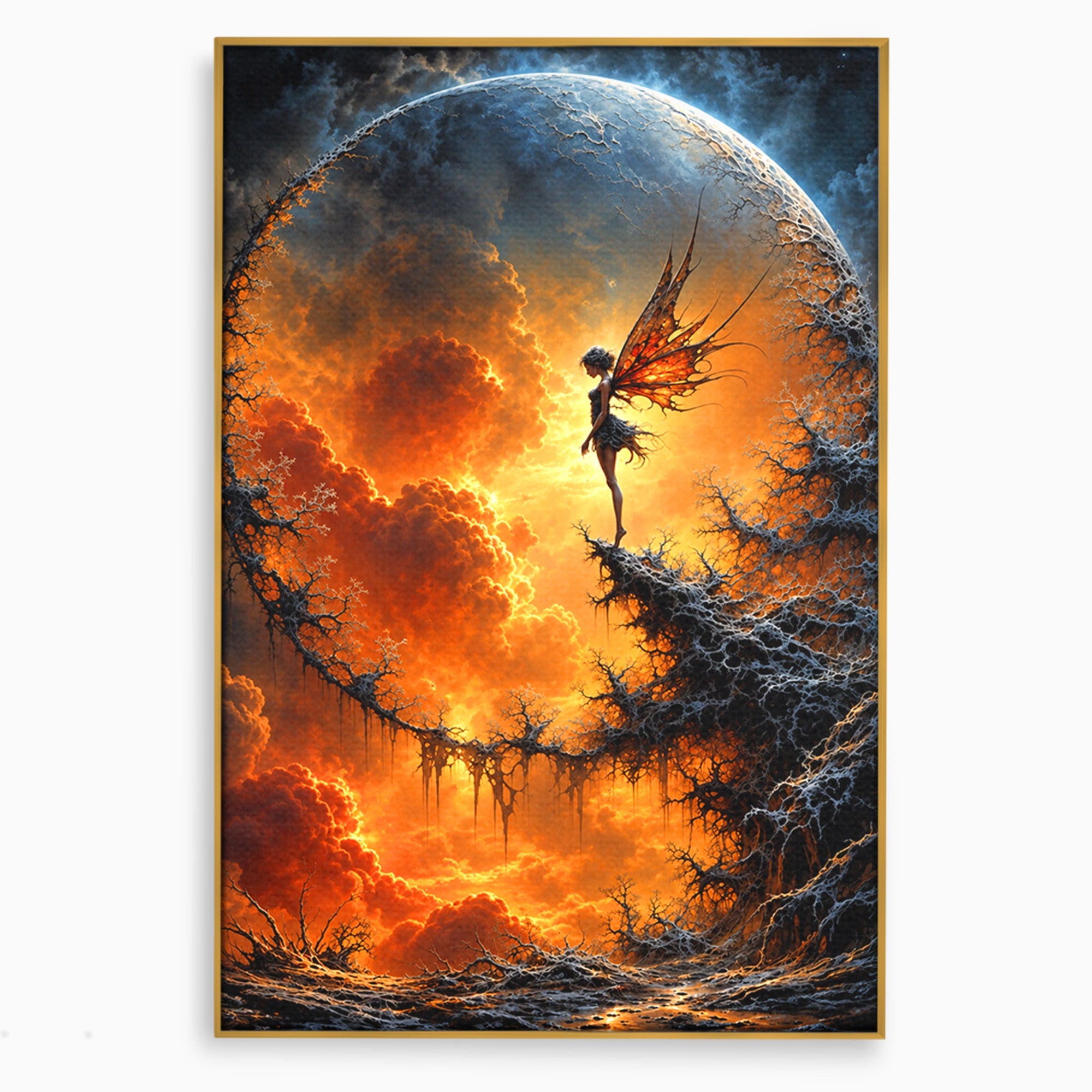 Tablou Canvas Premium LuxCanva® U1141, Zana Lunii, Mister, Fantezie, Zana, Luna, Dormitor, Living, Culori Vibrante