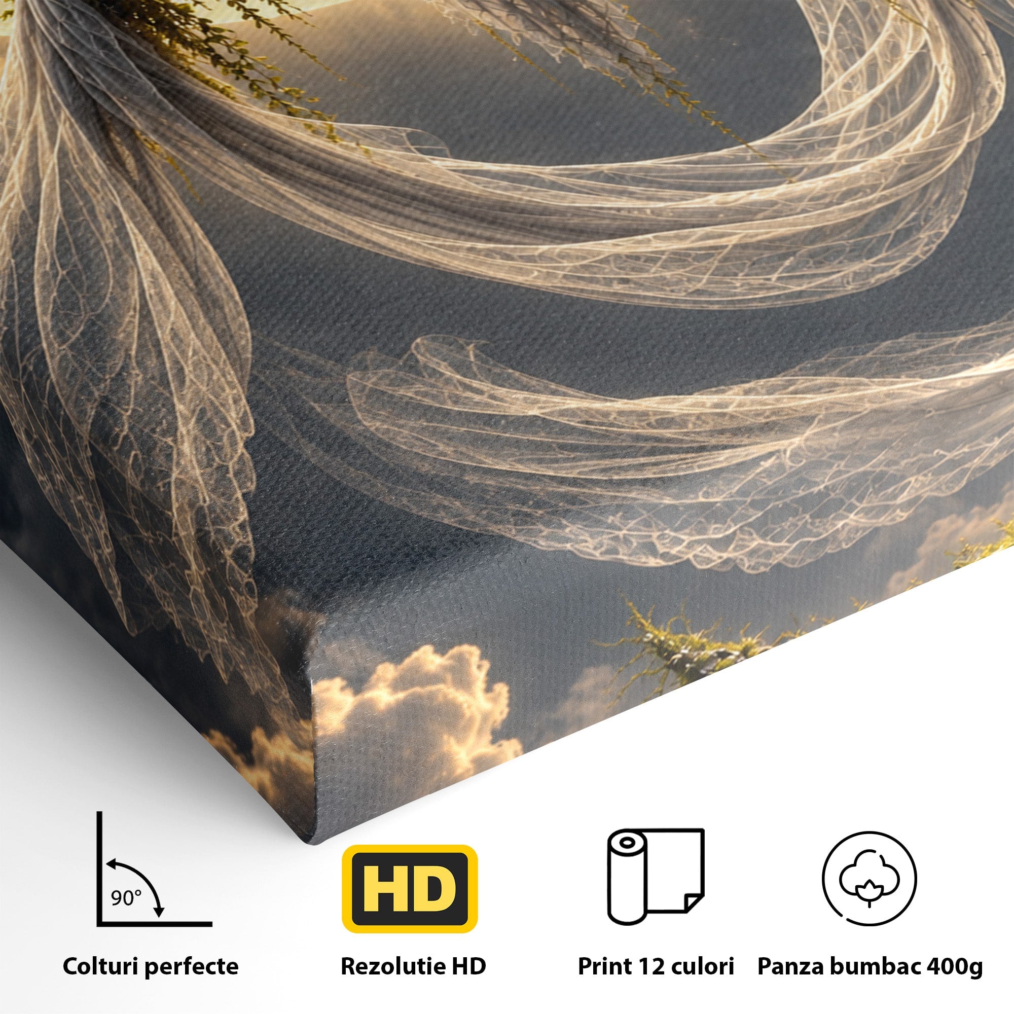 Tablou Canvas Premium LuxCanva® U1142, Visul Lunii, Noapte, Mister, Zana, Luna, Dormitor, Culori Vibrante