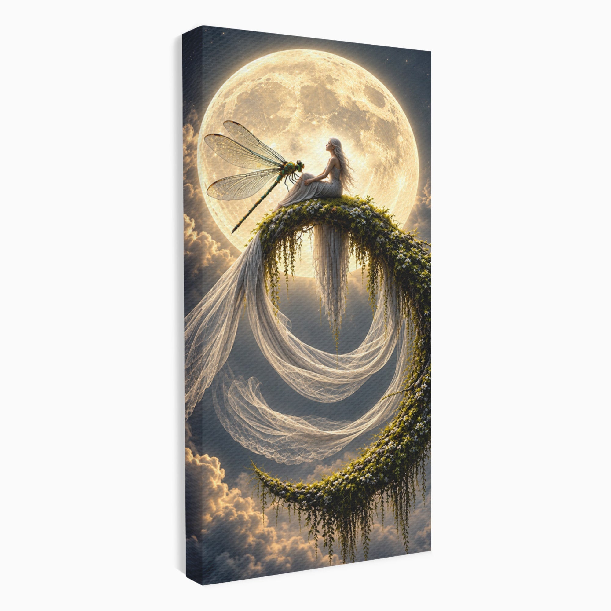 Tablou Canvas Premium LuxCanva® U1142, Visul Lunii, Noapte, Mister, Zana, Luna, Dormitor, Culori Vibrante