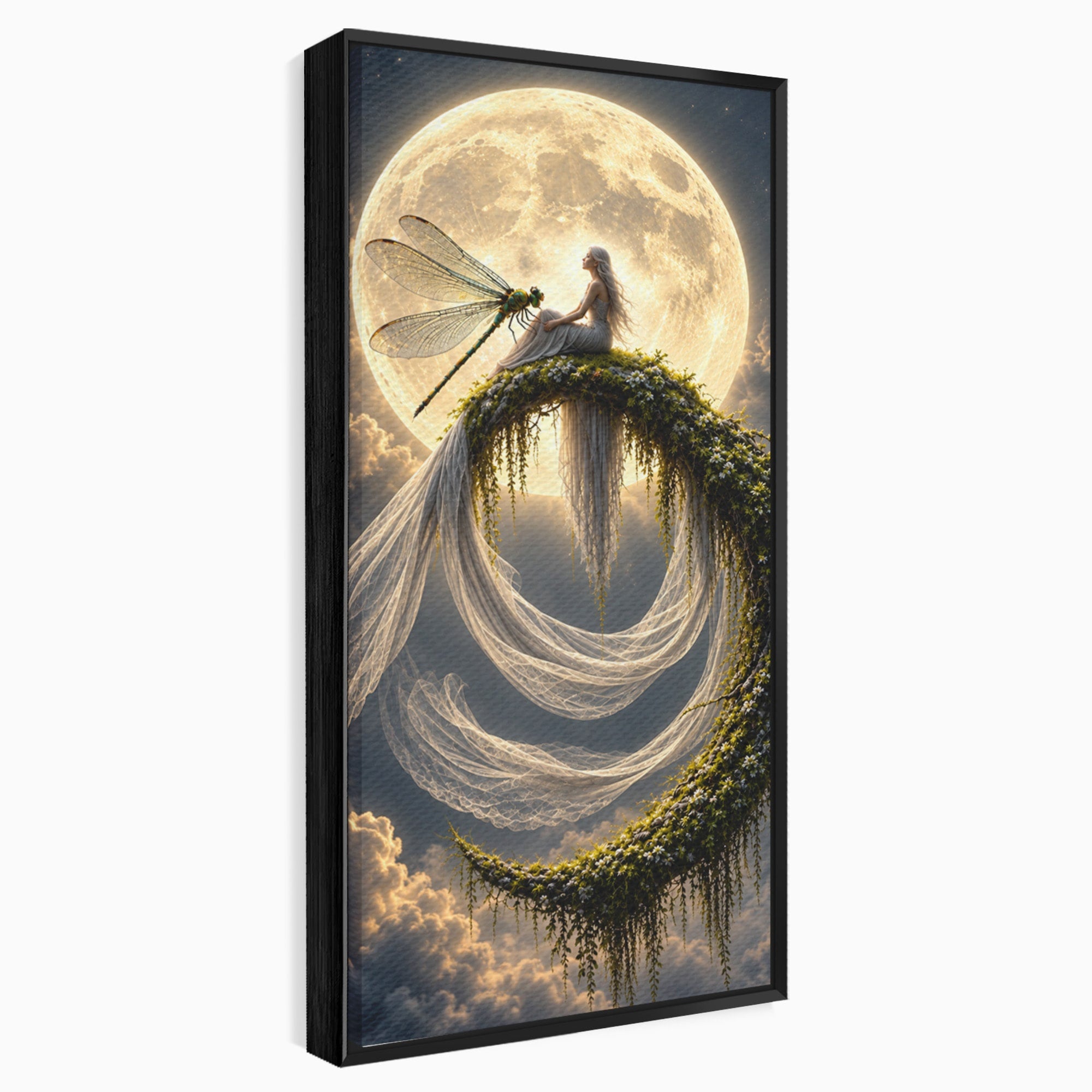 Tablou Canvas Premium LuxCanva® U1142, Visul Lunii, Noapte, Mister, Zana, Luna, Dormitor, Culori Vibrante