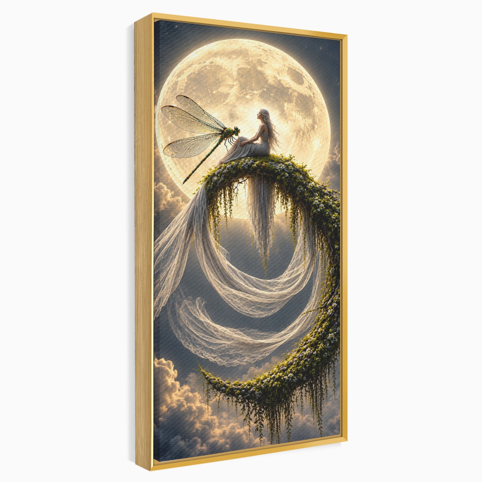 Tablou Canvas Premium LuxCanva® U1142, Visul Lunii, Noapte, Mister, Zana, Luna, Dormitor, Culori Vibrante