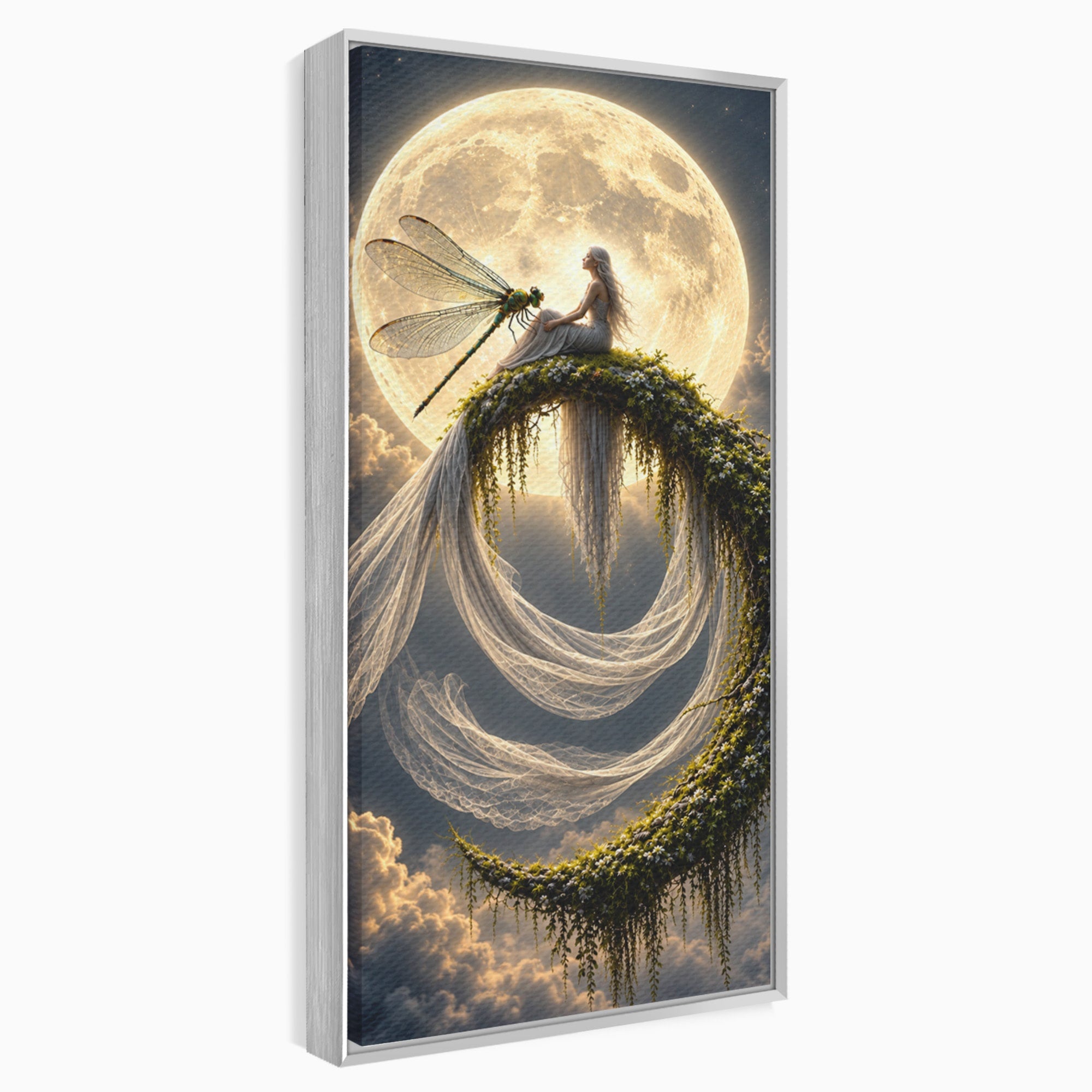 Tablou Canvas Premium LuxCanva® U1142, Visul Lunii, Noapte, Mister, Zana, Luna, Dormitor, Culori Vibrante