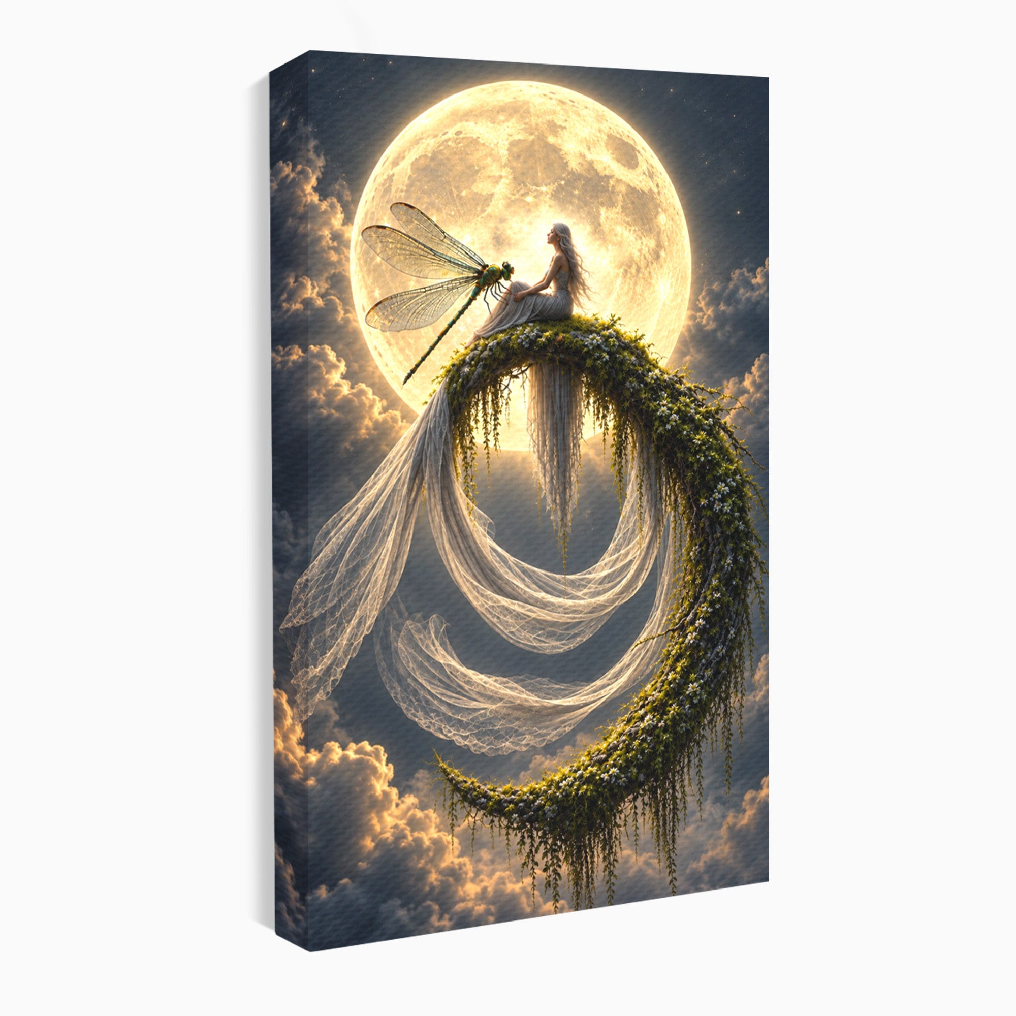Tablou Canvas Premium LuxCanva® U1142, Visul Lunii, Noapte, Mister, Zana, Luna, Dormitor, Culori Vibrante