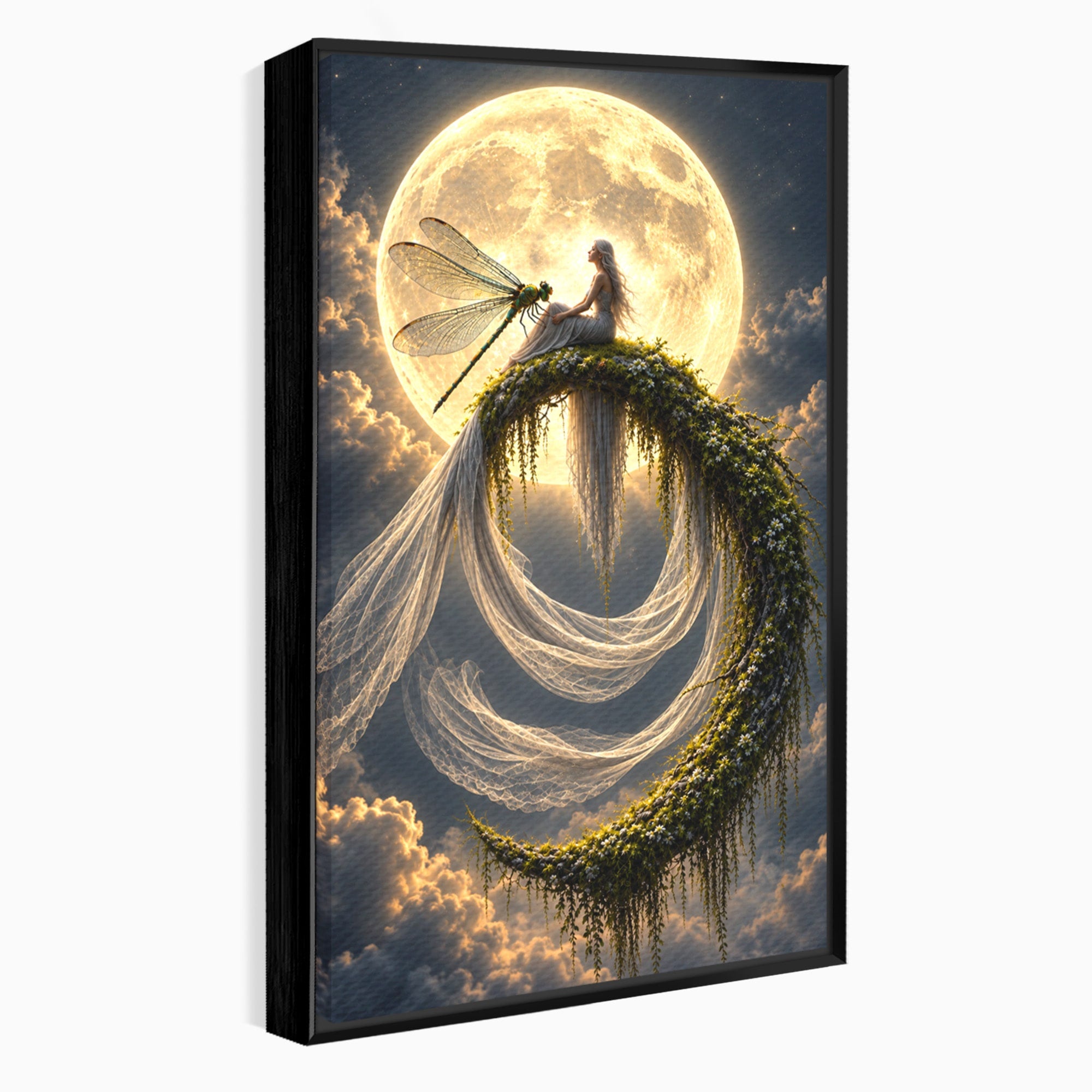 Tablou Canvas Premium LuxCanva® U1142, Visul Lunii, Noapte, Mister, Zana, Luna, Dormitor, Culori Vibrante