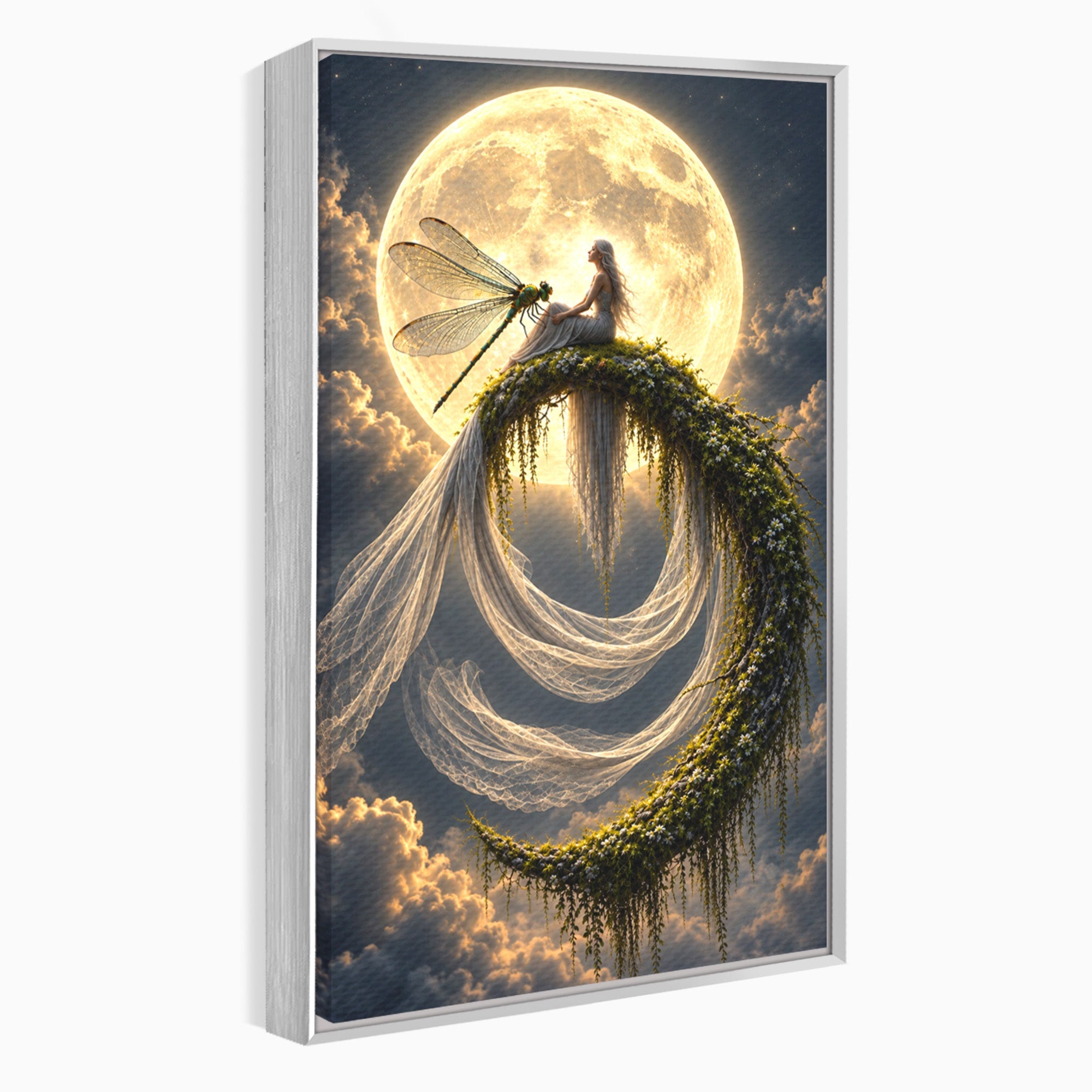 Tablou Canvas Premium LuxCanva® U1142, Visul Lunii, Noapte, Mister, Zana, Luna, Dormitor, Culori Vibrante