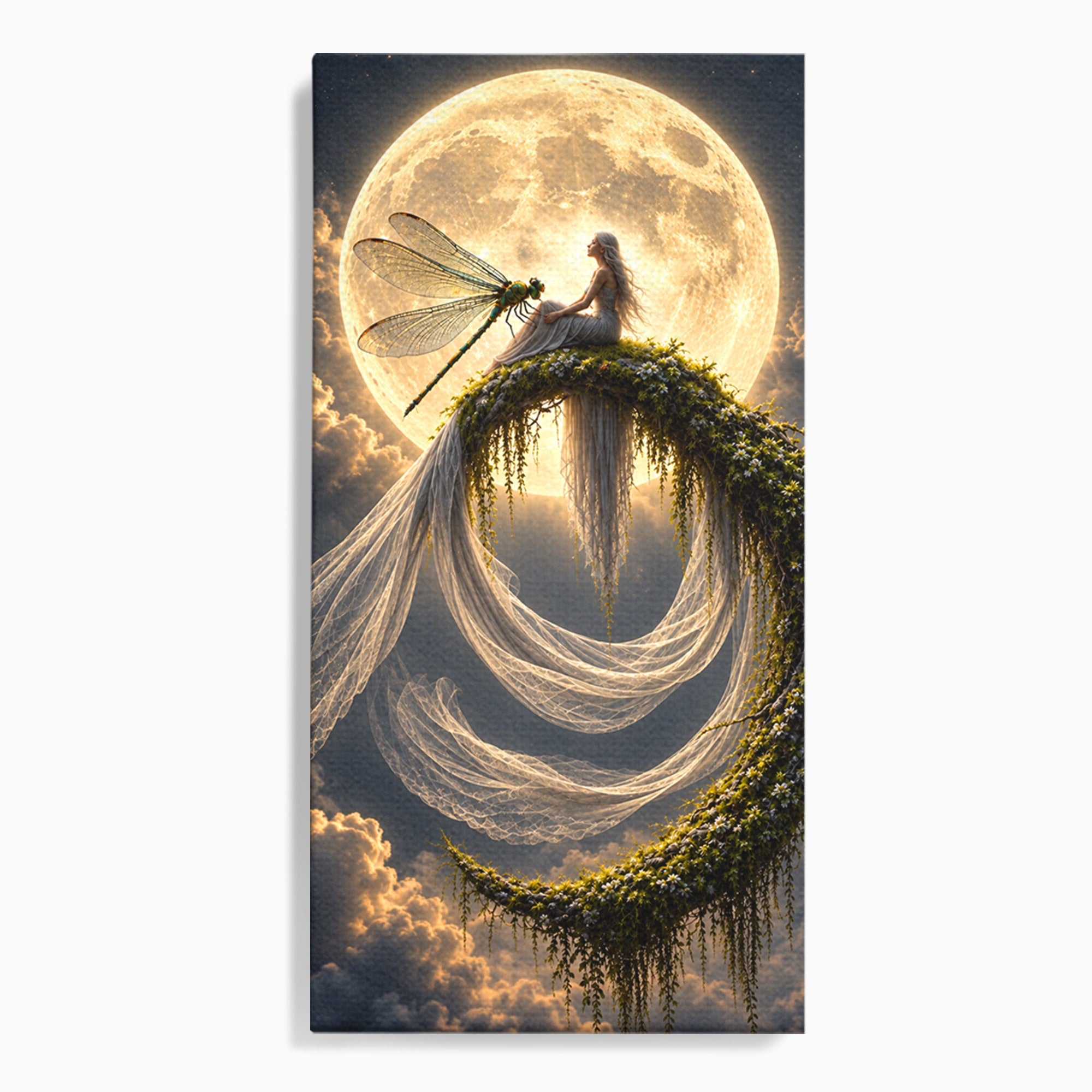 Tablou Canvas Premium LuxCanva® U1142, Visul Lunii, Noapte, Mister, Zana, Luna, Dormitor, Culori Vibrante
