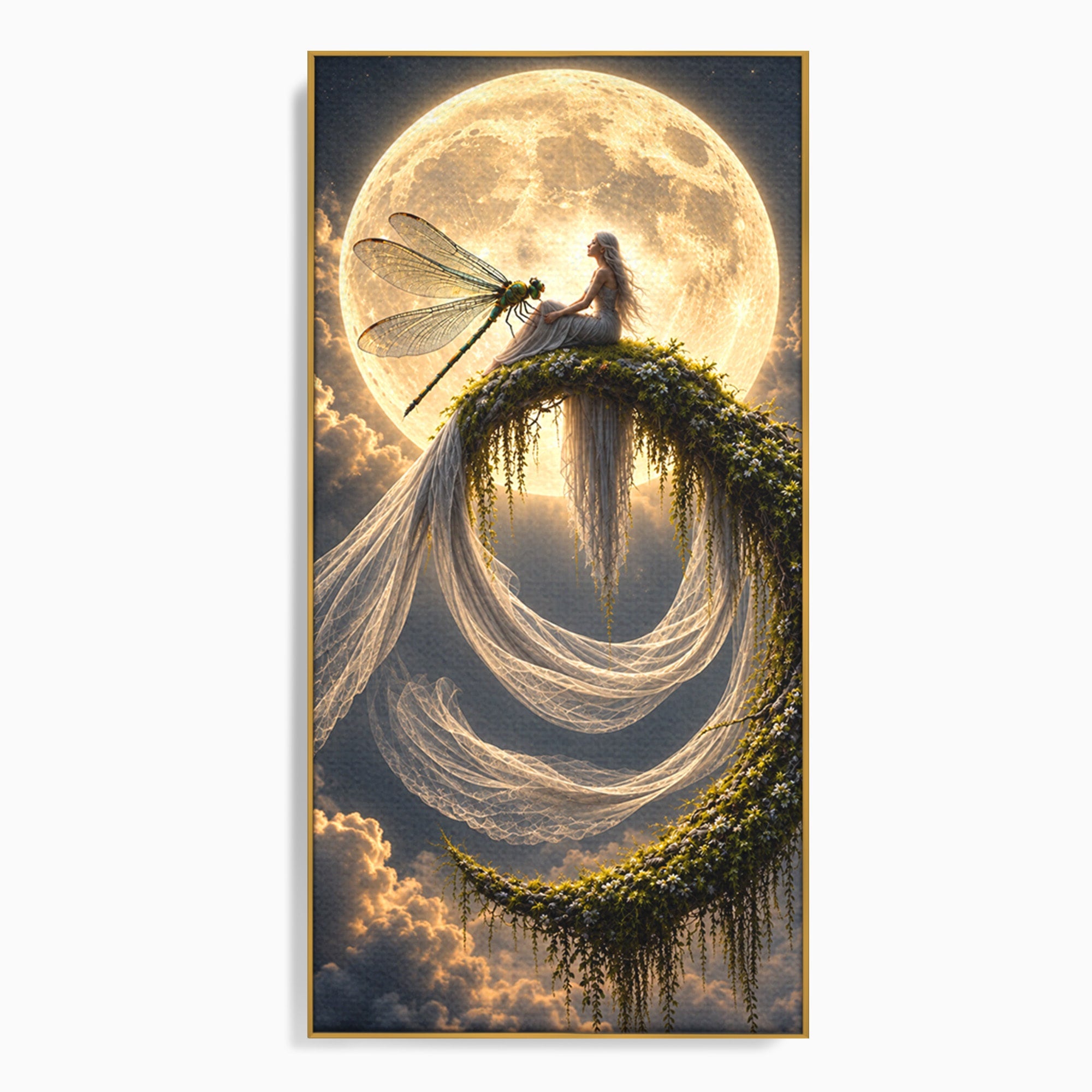 Tablou Canvas Premium LuxCanva® U1142, Visul Lunii, Noapte, Mister, Zana, Luna, Dormitor, Culori Vibrante
