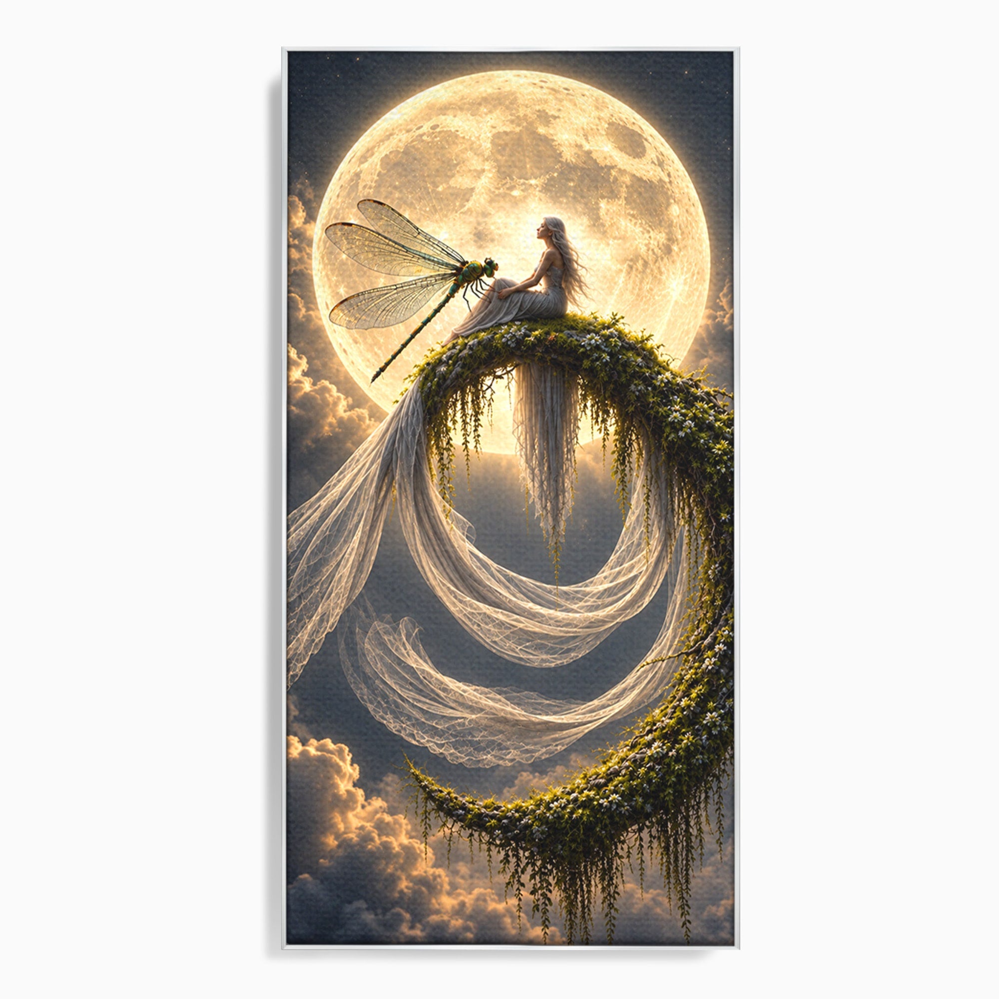 Tablou Canvas Premium LuxCanva® U1142, Visul Lunii, Noapte, Mister, Zana, Luna, Dormitor, Culori Vibrante