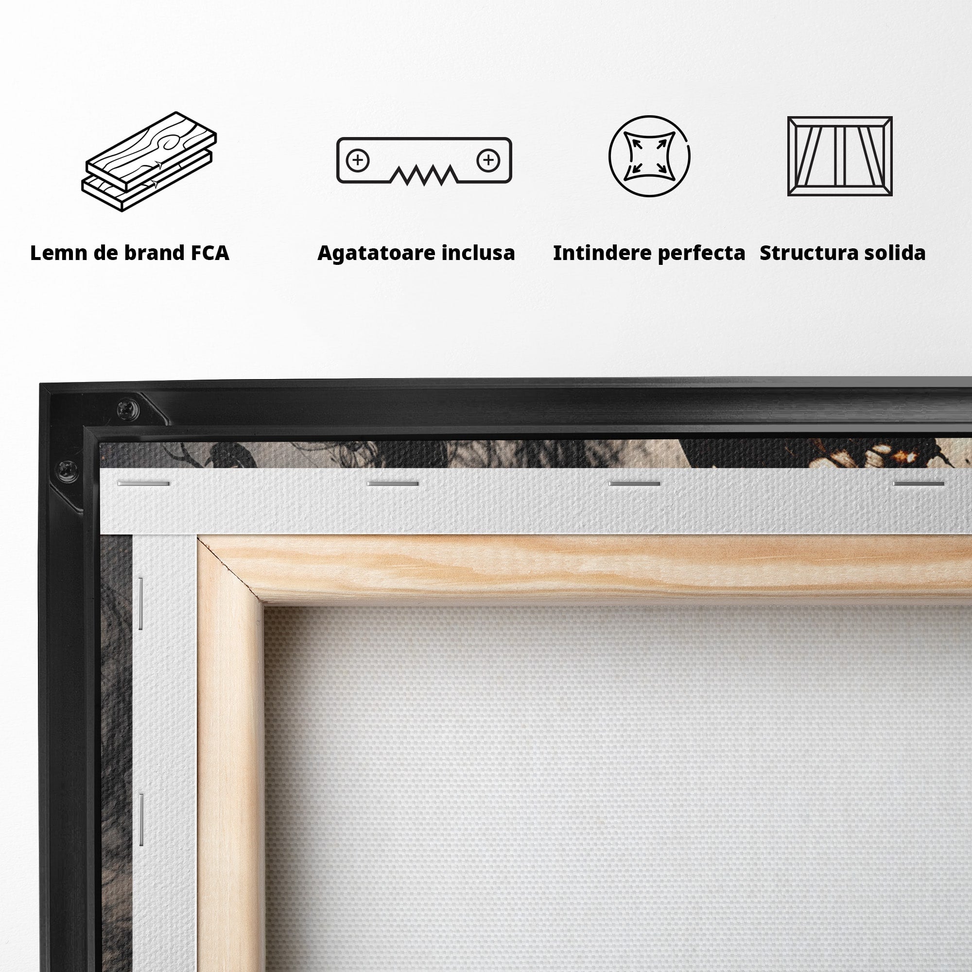 Tablou Canvas Premium LuxCanva® U1144, Metamorfoza Fluturelui, Sarpe, Transformare, Mister, Fluture, Living, Dormitor, Culori Vibrante