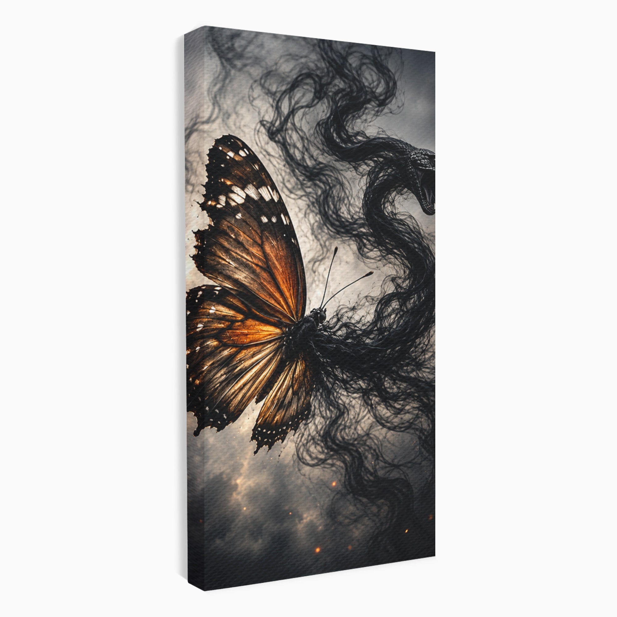 Tablou Canvas Premium LuxCanva® U1144, Metamorfoza Fluturelui, Sarpe, Transformare, Mister, Fluture, Living, Dormitor, Culori Vibrante