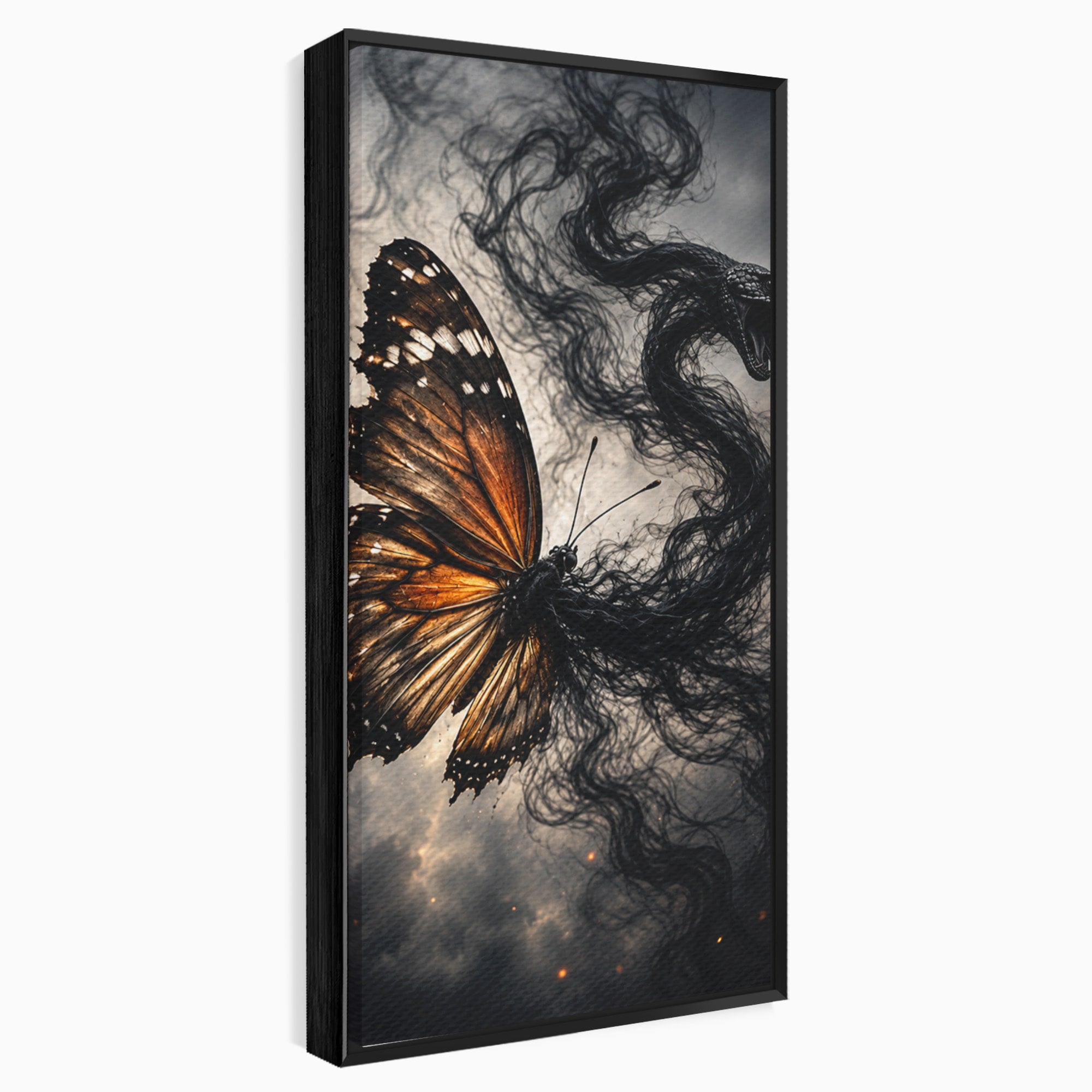 Tablou Canvas Premium LuxCanva® U1144, Metamorfoza Fluturelui, Sarpe, Transformare, Mister, Fluture, Living, Dormitor, Culori Vibrante