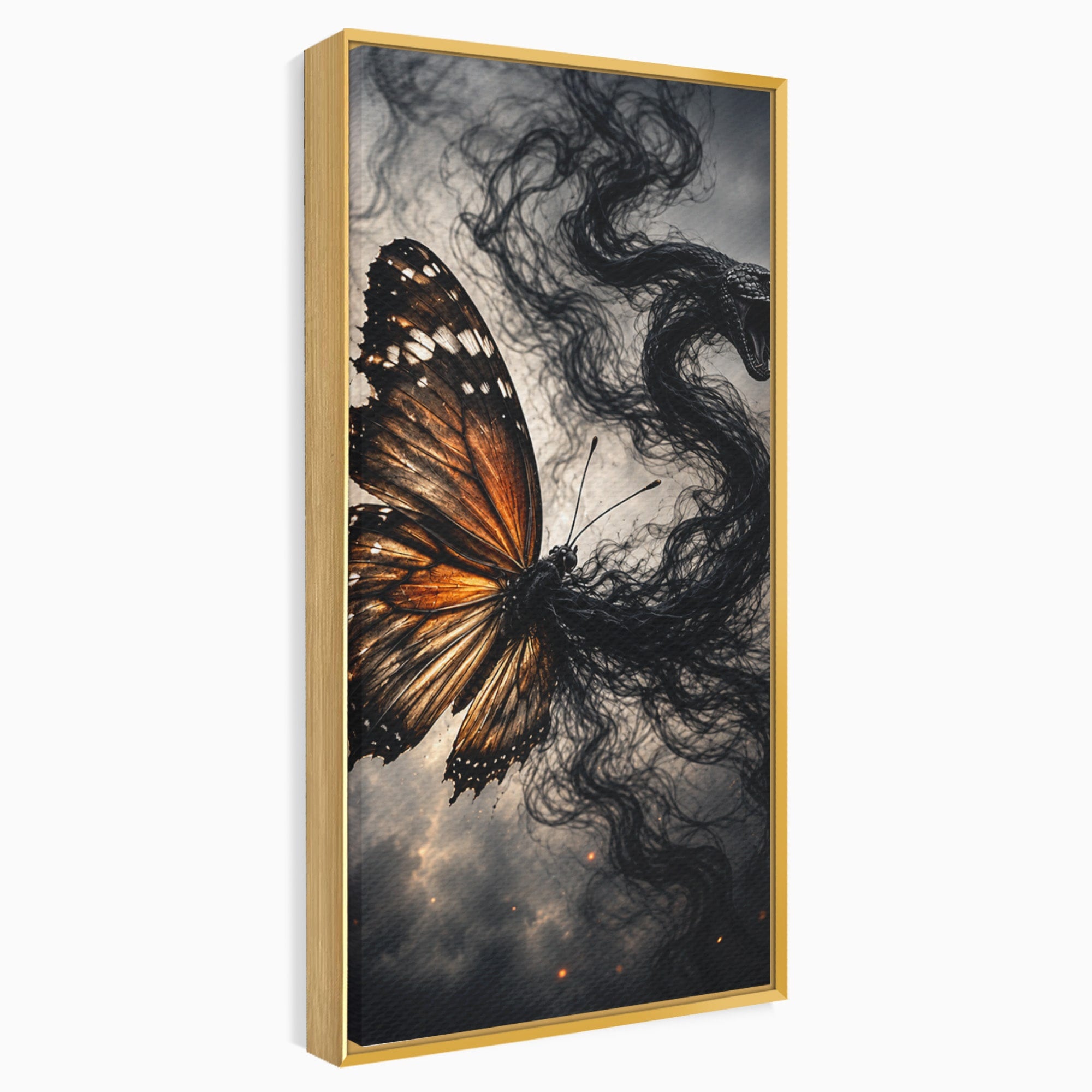 Tablou Canvas Premium LuxCanva® U1144, Metamorfoza Fluturelui, Sarpe, Transformare, Mister, Fluture, Living, Dormitor, Culori Vibrante
