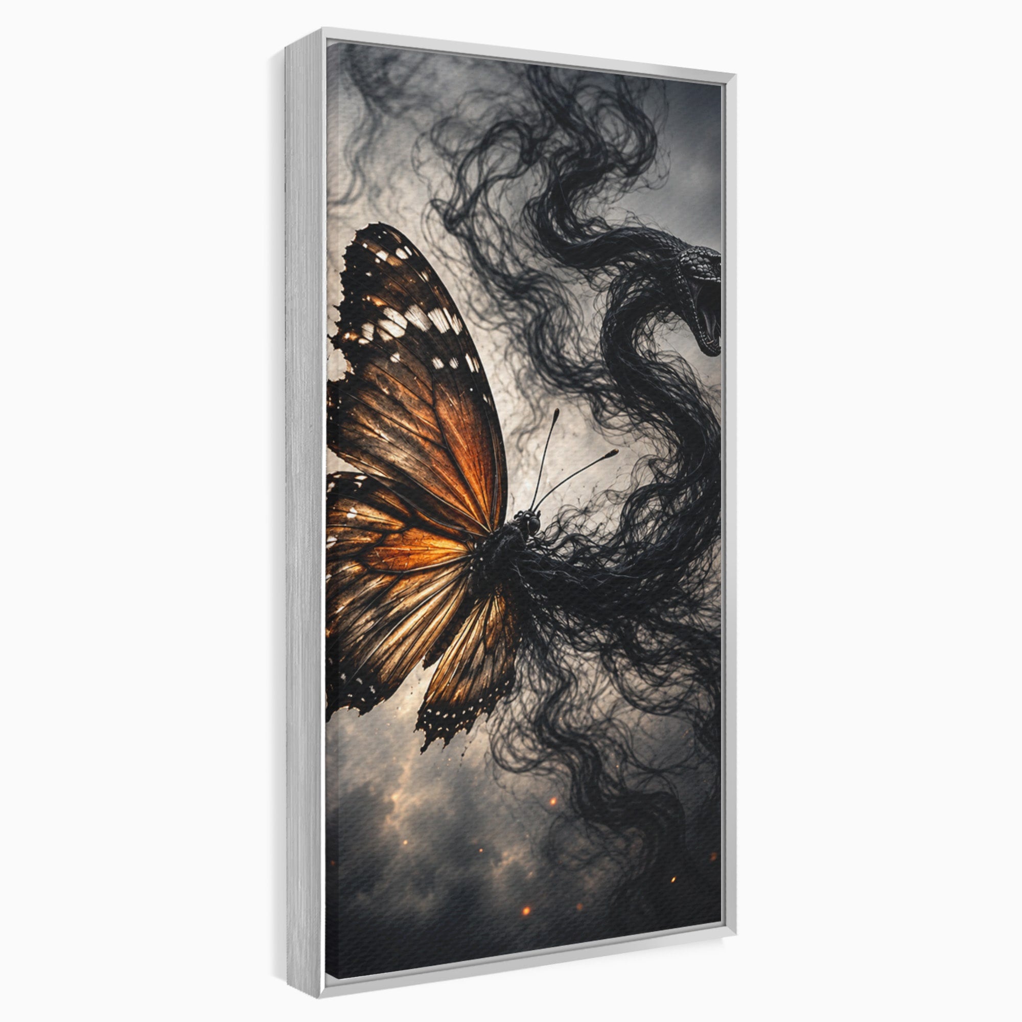 Tablou Canvas Premium LuxCanva® U1144, Metamorfoza Fluturelui, Sarpe, Transformare, Mister, Fluture, Living, Dormitor, Culori Vibrante