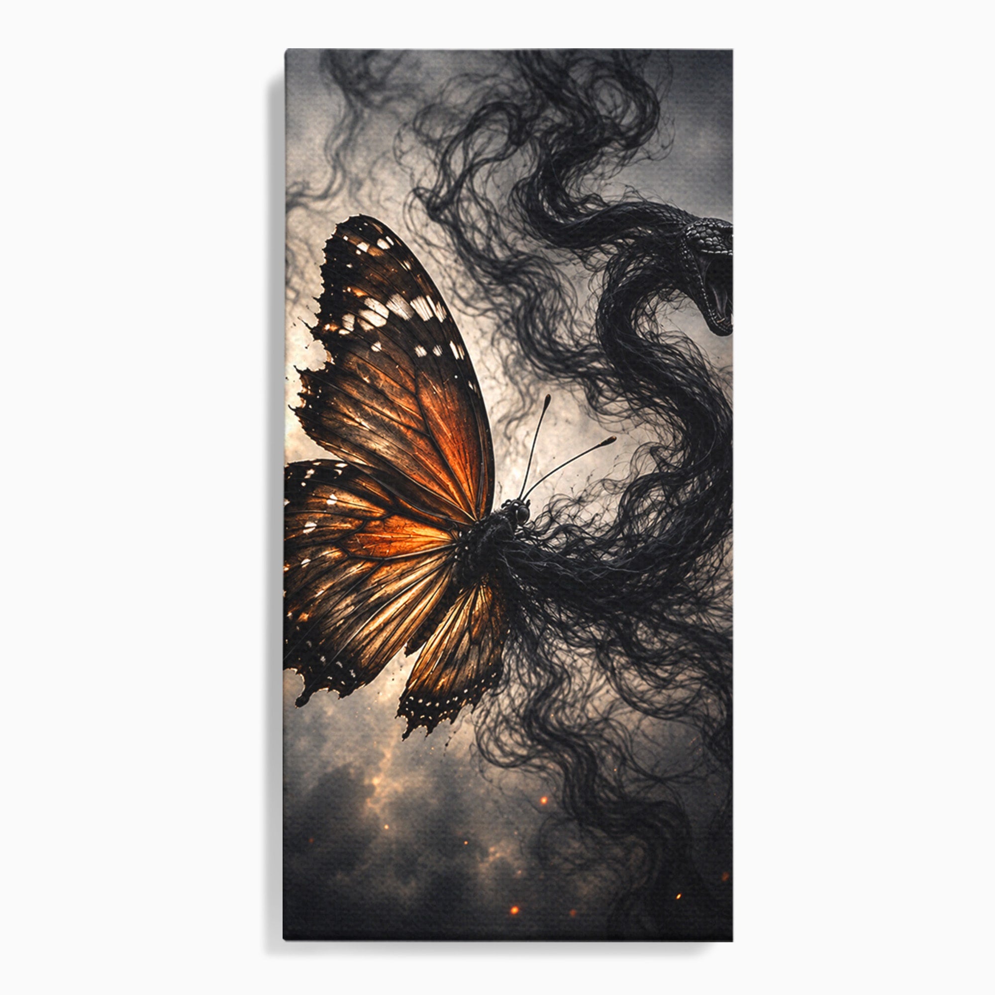 Tablou Canvas Premium LuxCanva® U1144, Metamorfoza Fluturelui, Sarpe, Transformare, Mister, Fluture, Living, Dormitor, Culori Vibrante