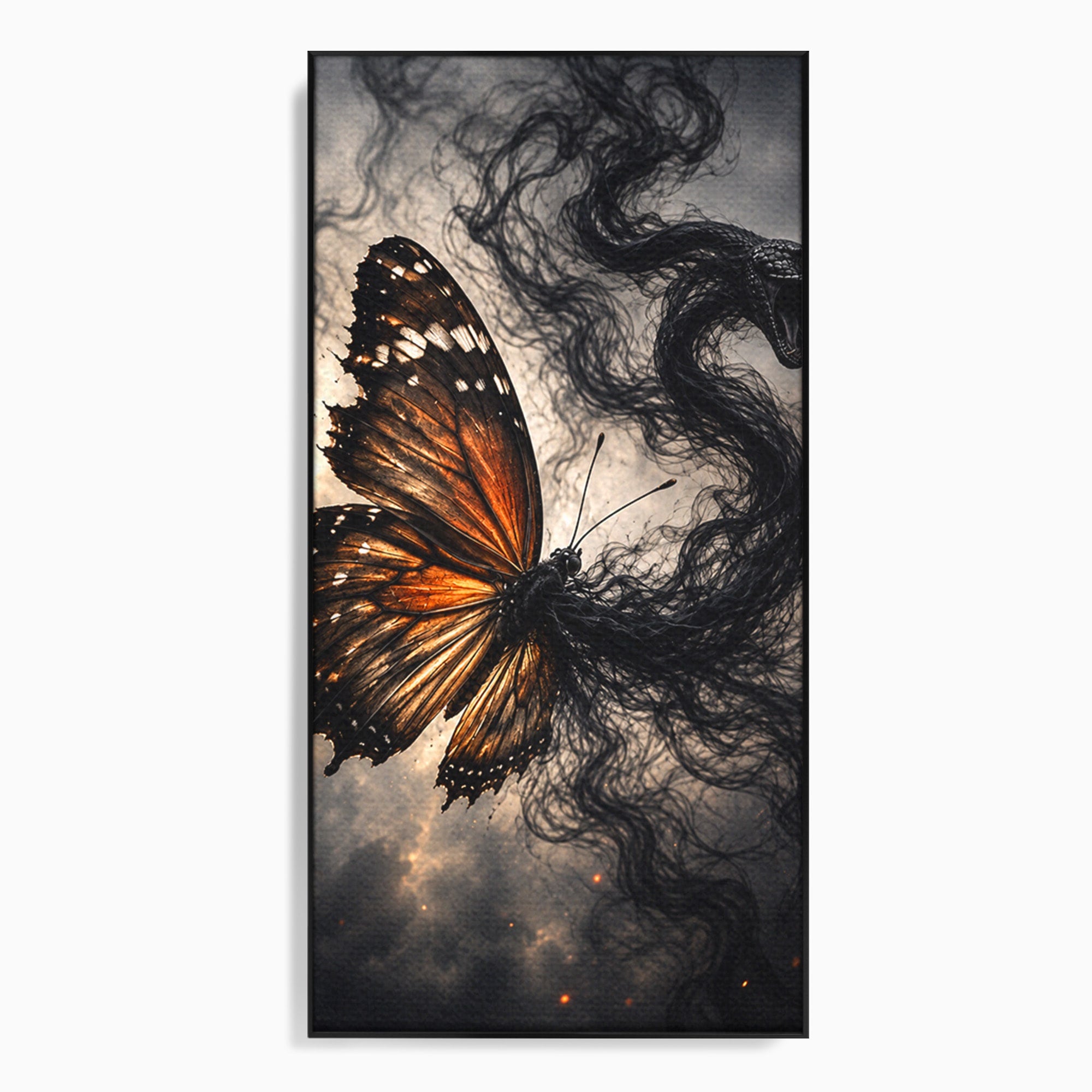 Tablou Canvas Premium LuxCanva® U1144, Metamorfoza Fluturelui, Sarpe, Transformare, Mister, Fluture, Living, Dormitor, Culori Vibrante