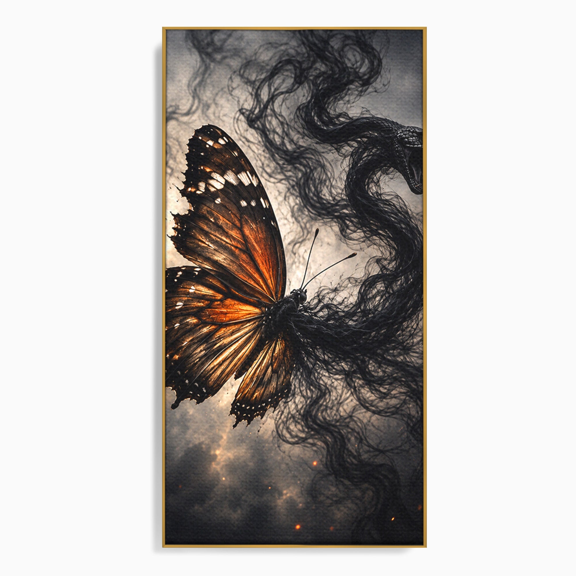 Tablou Canvas Premium LuxCanva® U1144, Metamorfoza Fluturelui, Sarpe, Transformare, Mister, Fluture, Living, Dormitor, Culori Vibrante