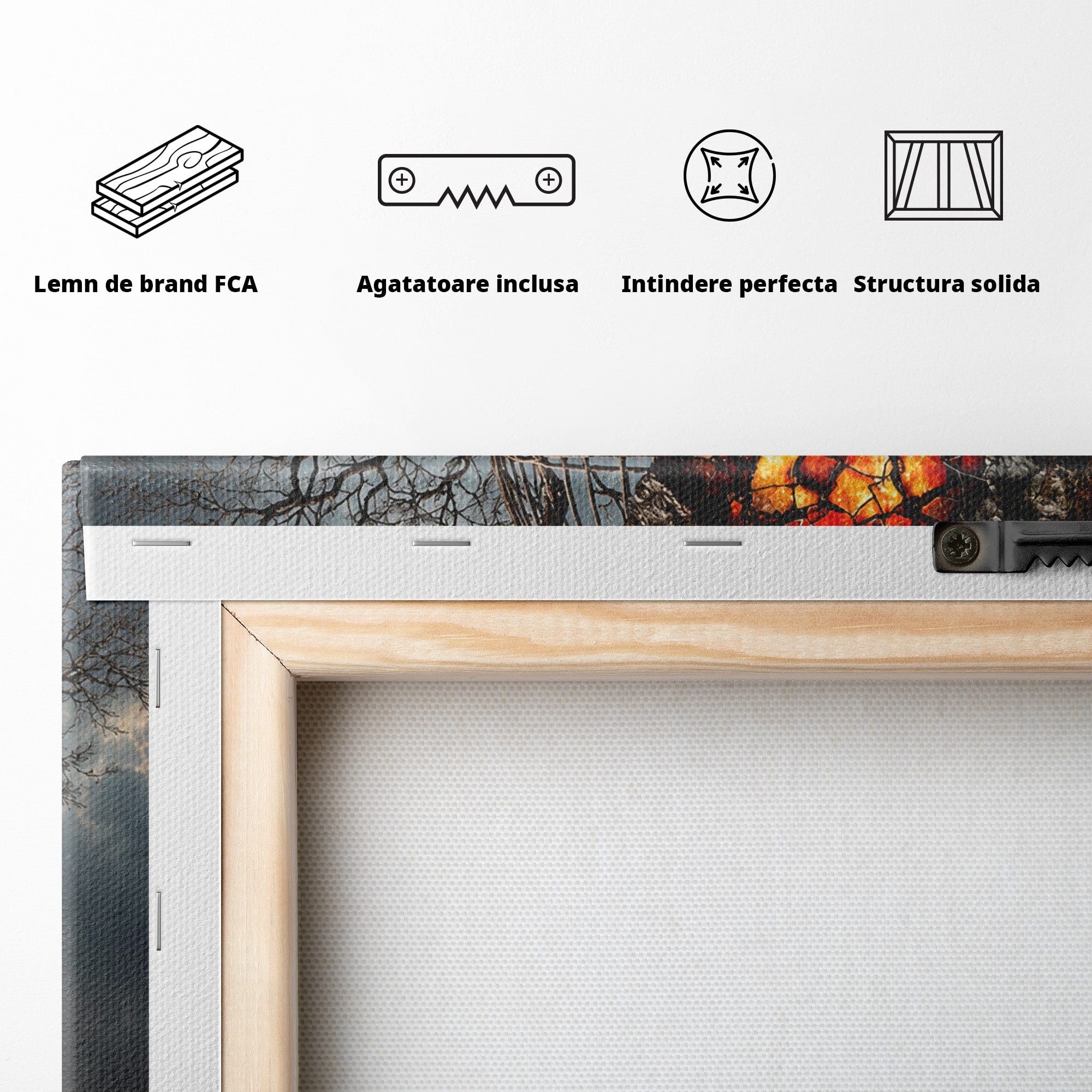 Tablou Canvas Premium LuxCanva® U1145, Inima Eliberata, Cusca, Copac, Apus, Inima, Dormitor, Culori Vibrante