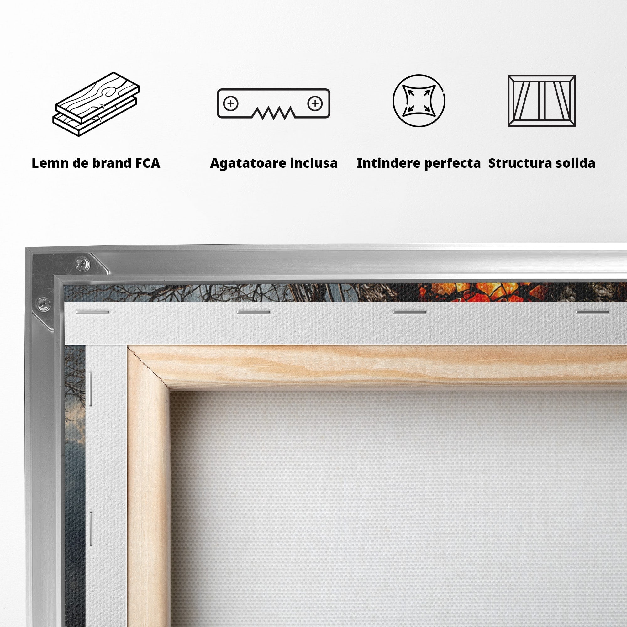 Tablou Canvas Premium LuxCanva® U1145, Inima Eliberata, Cusca, Copac, Apus, Inima, Dormitor, Culori Vibrante