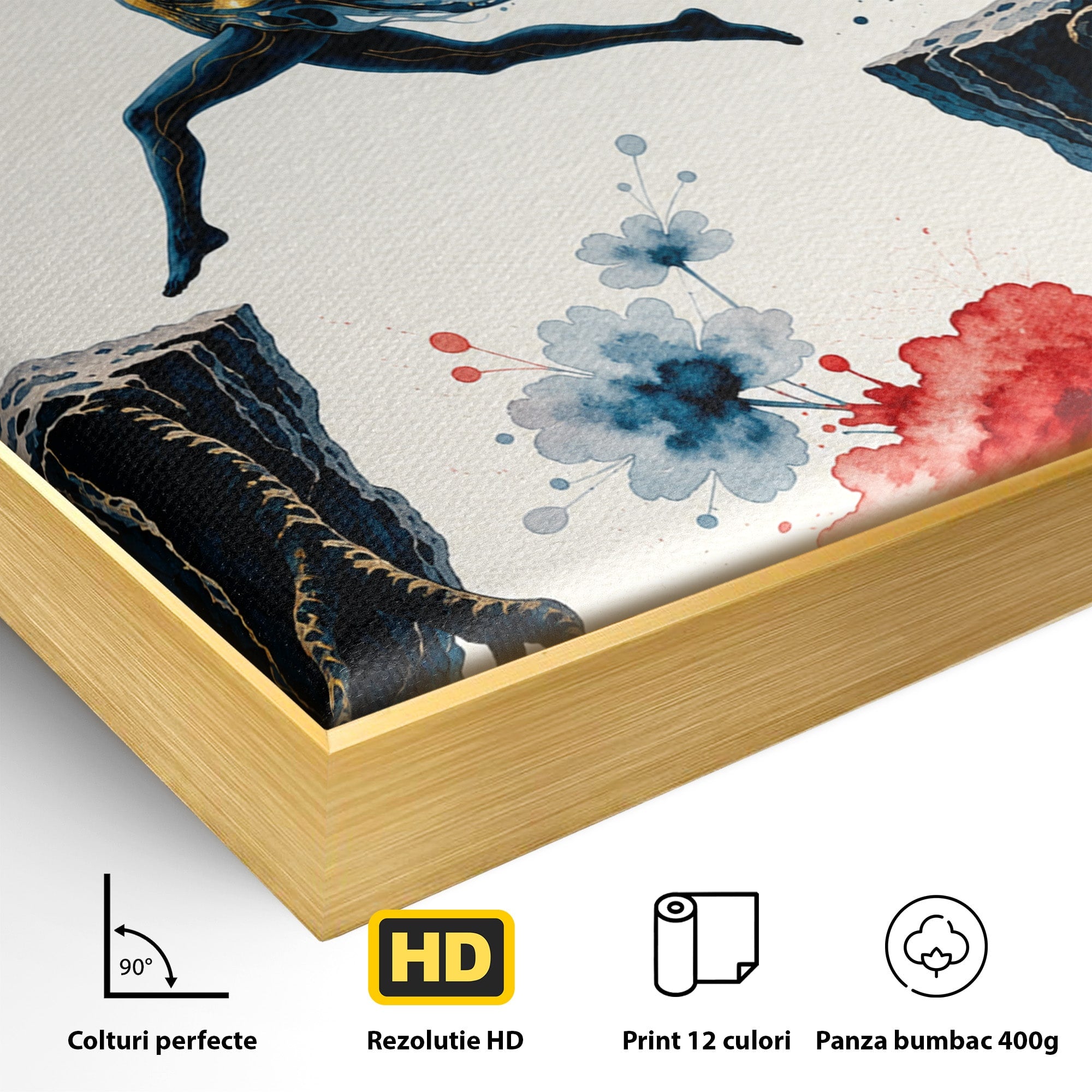 Tablou Canvas Premium LuxCanva® U1146, Saltul Sperantei, Femeie, Pasari, Peisaj, Libertate, Living, Culori Vibrante