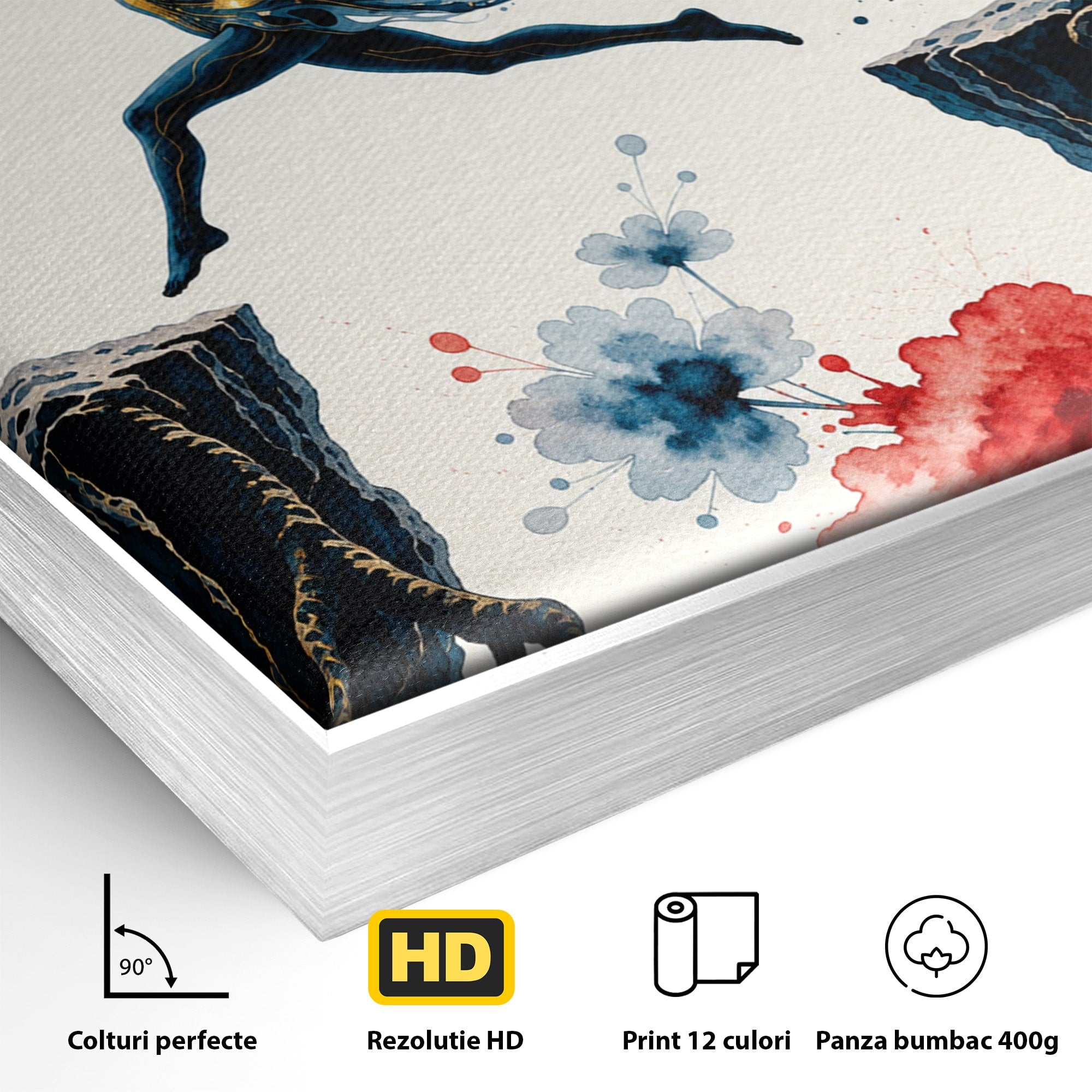 Tablou Canvas Premium LuxCanva® U1146, Saltul Sperantei, Femeie, Pasari, Peisaj, Libertate, Living, Culori Vibrante