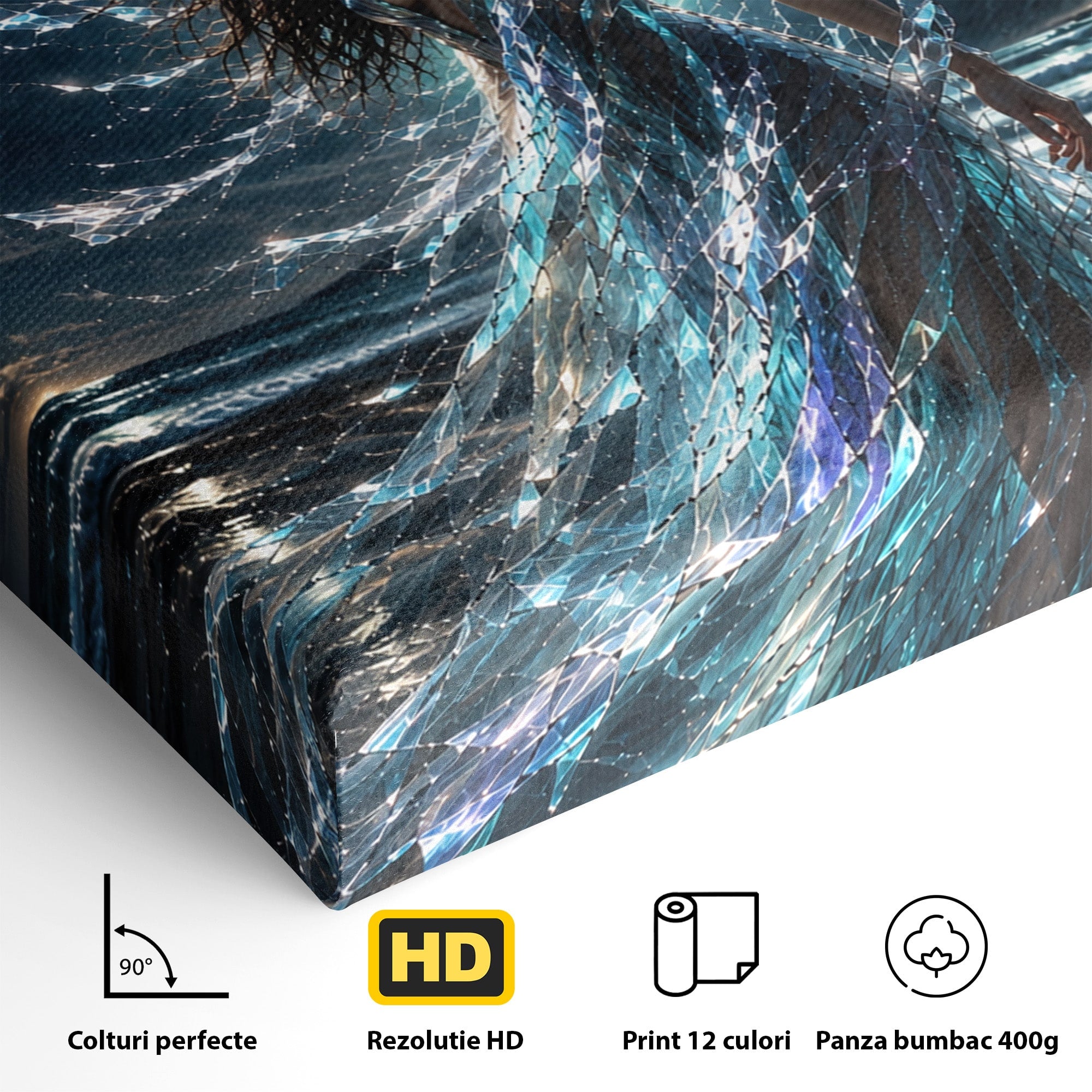 Tablou Canvas Premium LuxCanva® U1147, Zeița Aurorei Boreale, Mare, Noapte, Aurora Boreală, Living, Culori Vibrante
