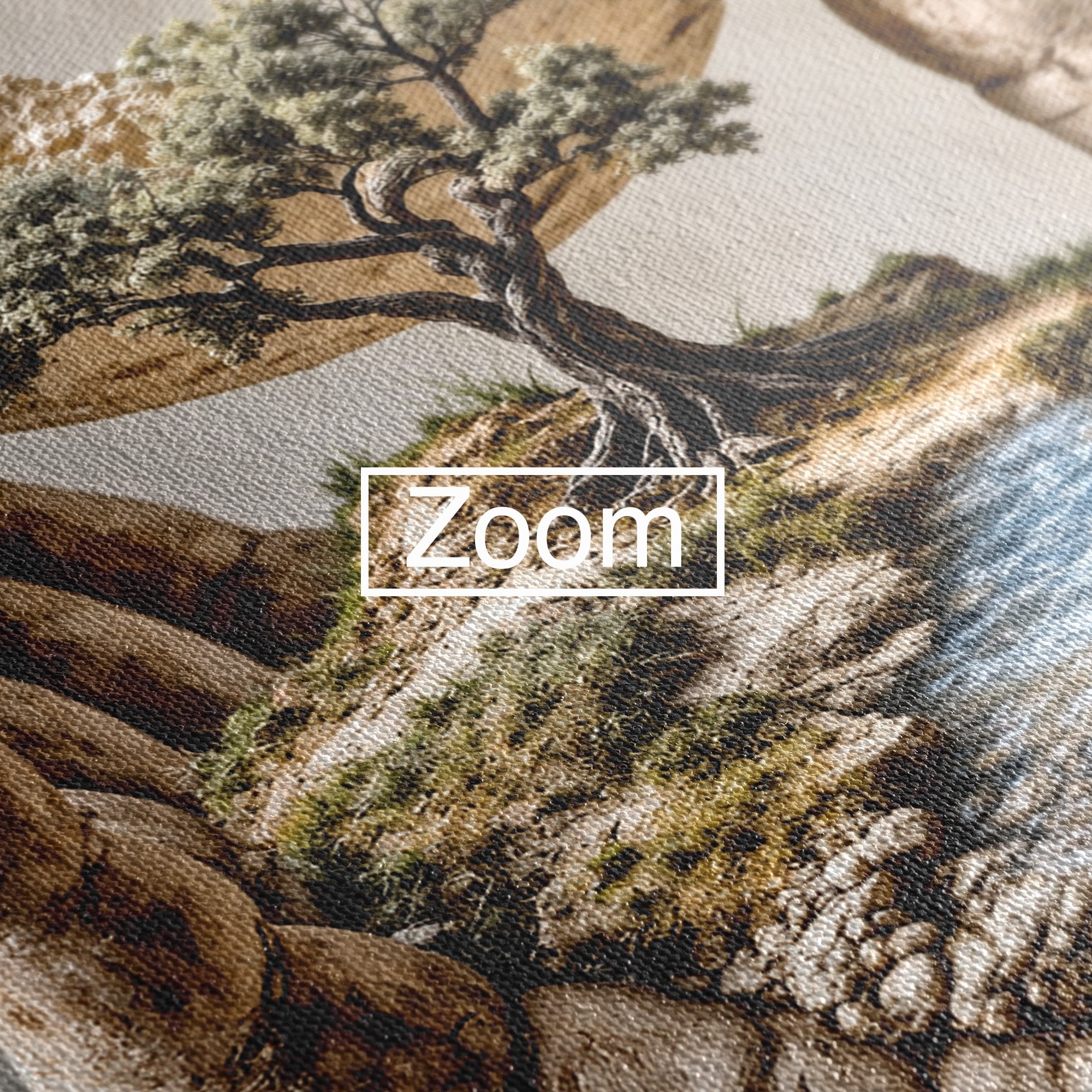 Tablou Canvas Premium LuxCanva® U1149, Lumea In Mainile Tale, Luna, Copac, Apa, Natura, Living, Culori Vibrante
