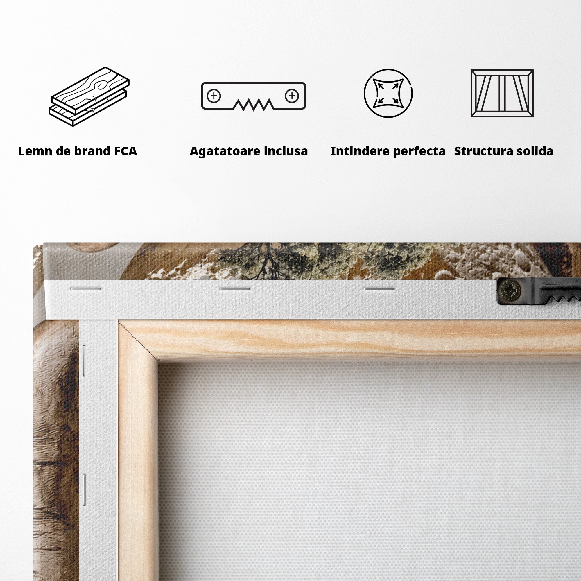 Tablou Canvas Premium LuxCanva® U1149, Lumea In Mainile Tale, Luna, Copac, Apa, Natura, Living, Culori Vibrante