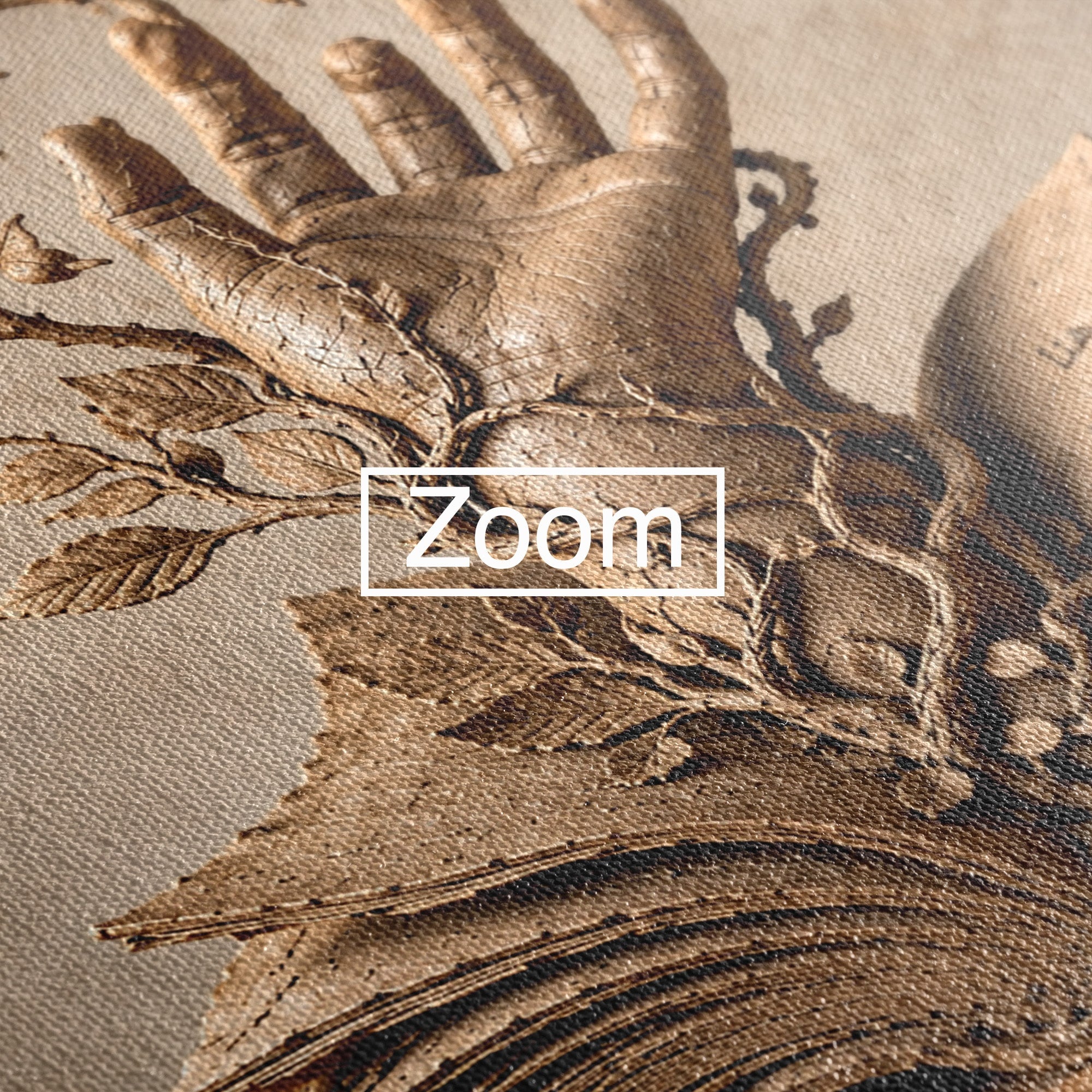 Tablou Canvas Premium LuxCanva® U1150, Mana Din Cartea Vietii, Sculptura, Natura, Mana, Carte, Birou, Culori Vibrante