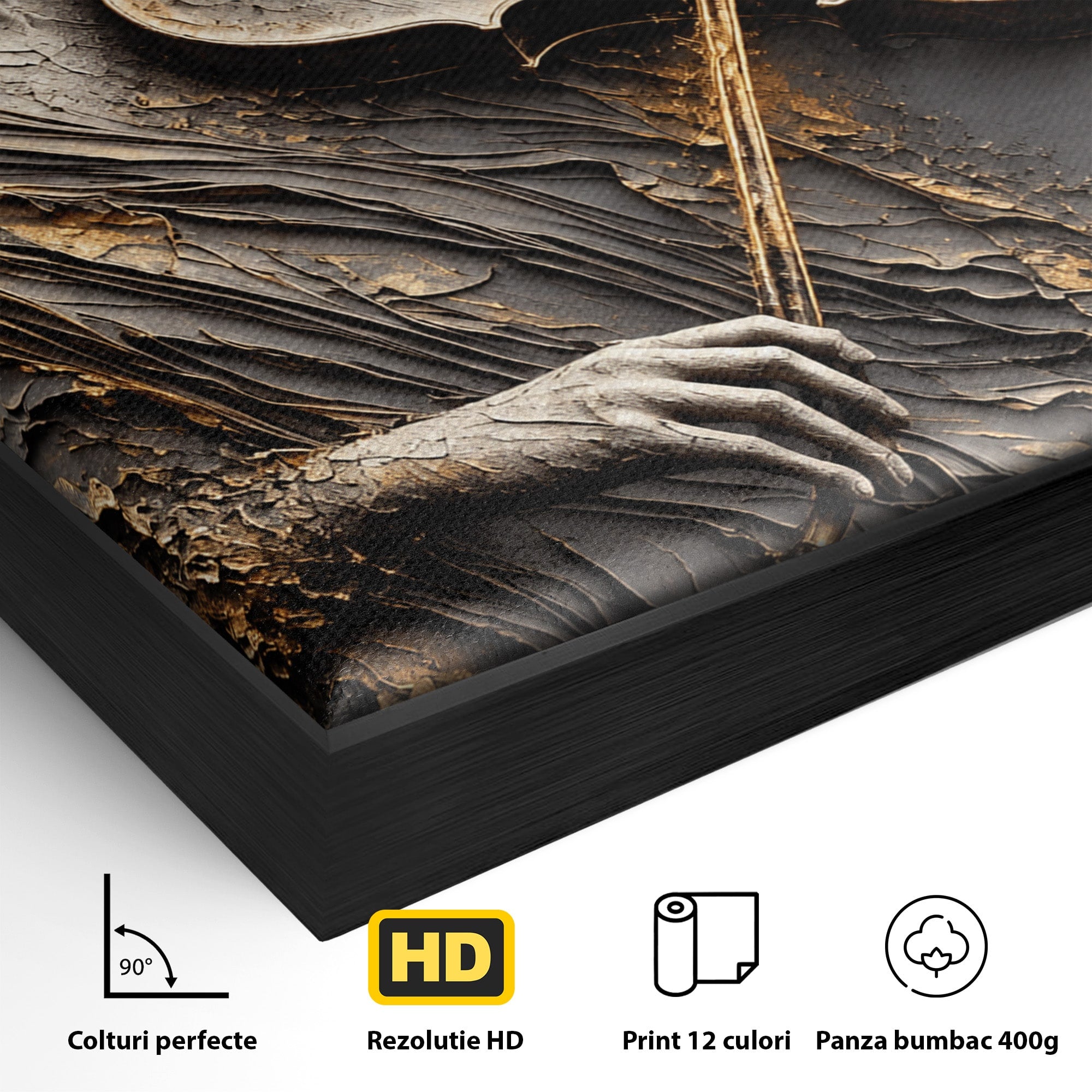 Tablou Canvas Premium LuxCanva® U1152, Muziciana Eleganta, Vioara, Muzica, Relaxare, Arta, Living, Culori Vibrante