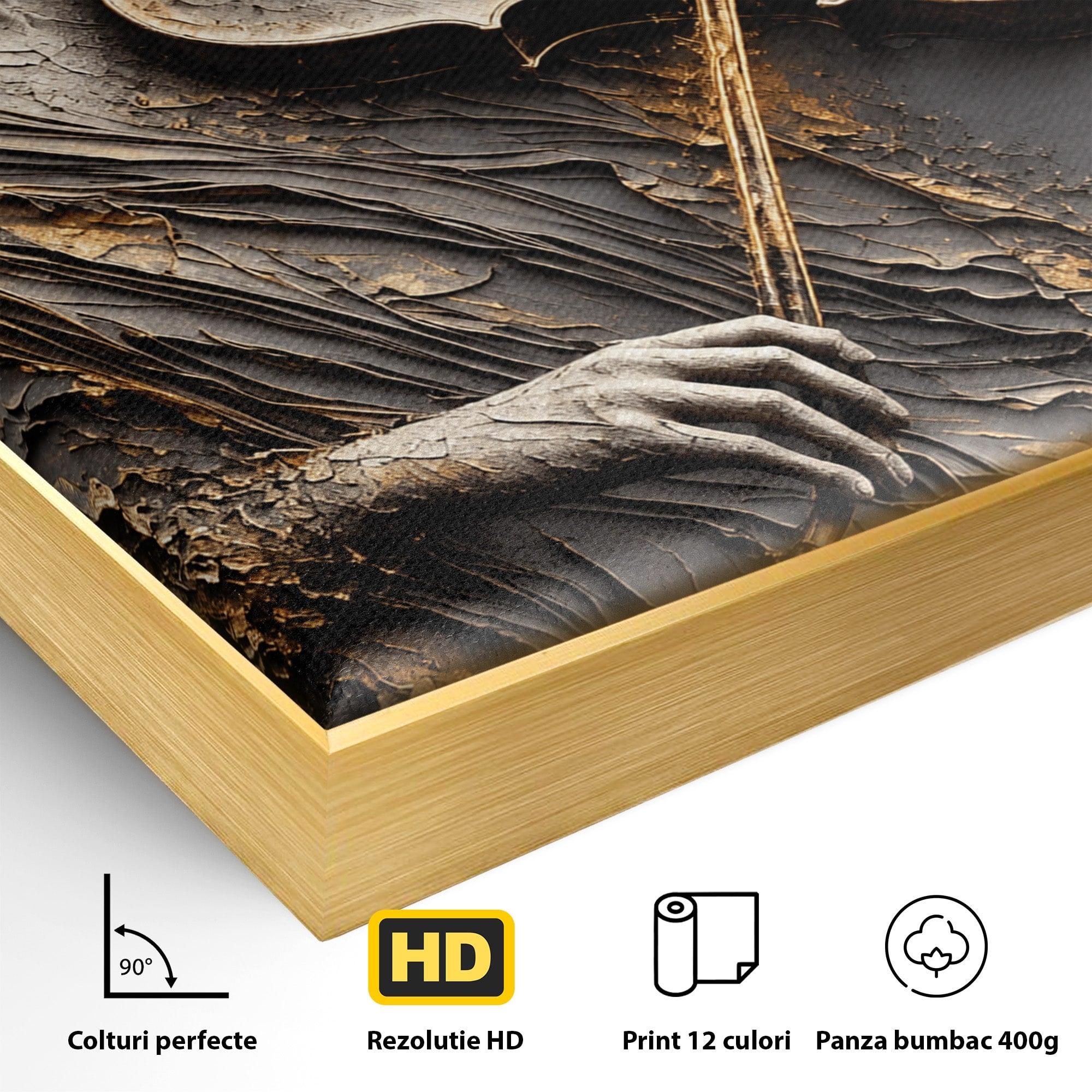 Tablou Canvas Premium LuxCanva® U1152, Muziciana Eleganta, Vioara, Muzica, Relaxare, Arta, Living, Culori Vibrante