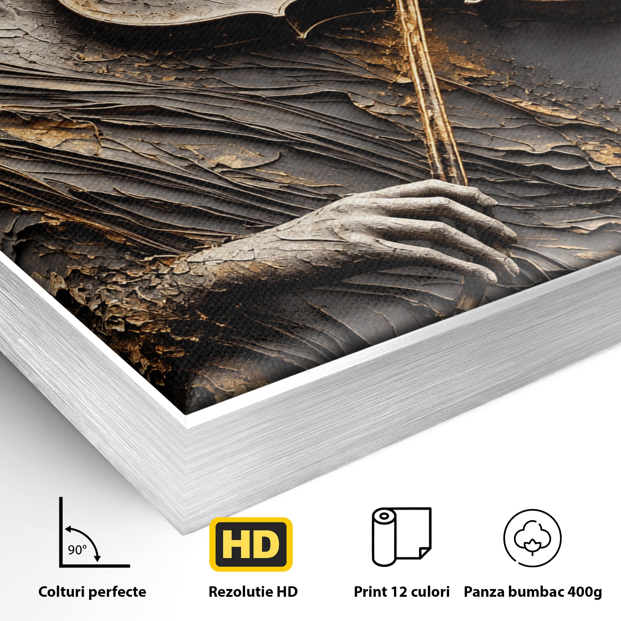 Tablou Canvas Premium LuxCanva® U1152, Muziciana Eleganta, Vioara, Muzica, Relaxare, Arta, Living, Culori Vibrante