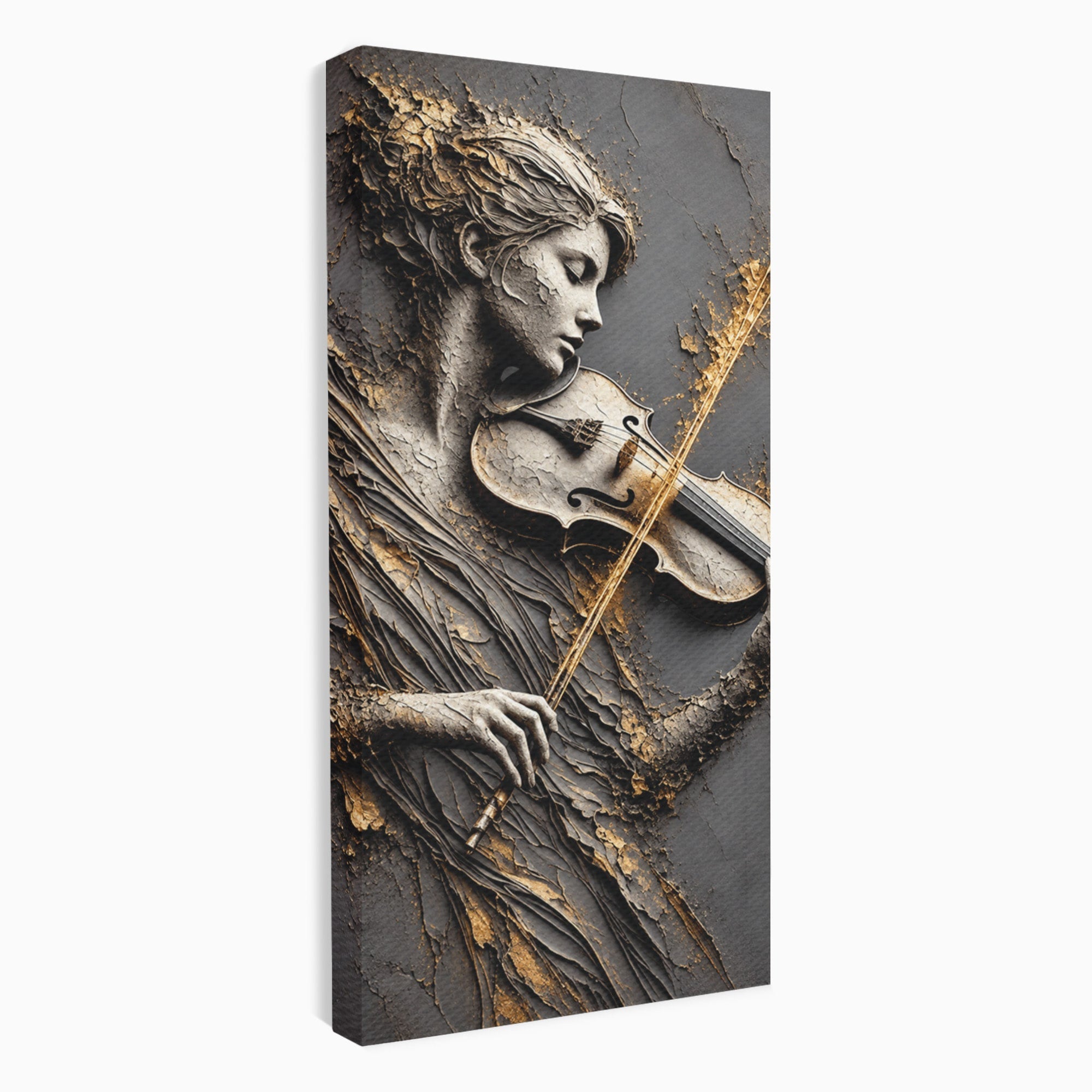 Tablou Canvas Premium LuxCanva® U1152, Muziciana Eleganta, Vioara, Muzica, Relaxare, Arta, Living, Culori Vibrante