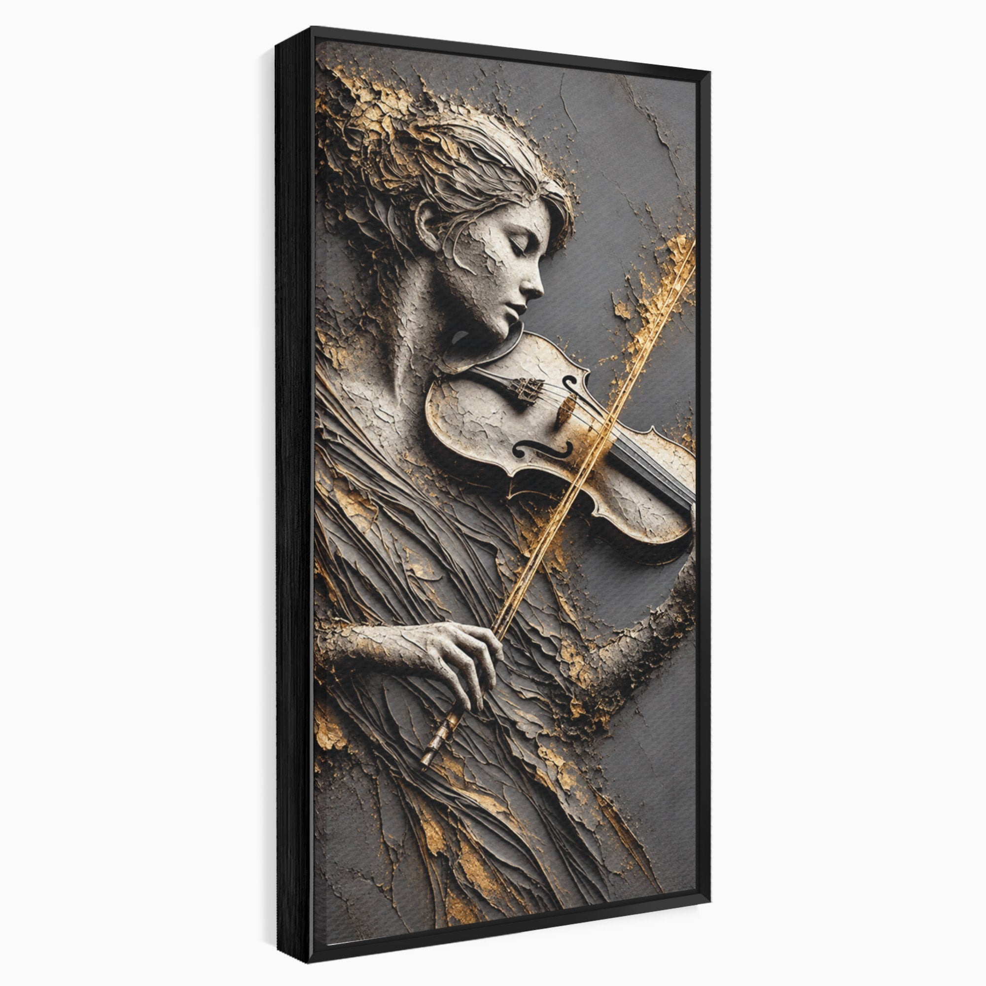 Tablou Canvas Premium LuxCanva® U1152, Muziciana Eleganta, Vioara, Muzica, Relaxare, Arta, Living, Culori Vibrante
