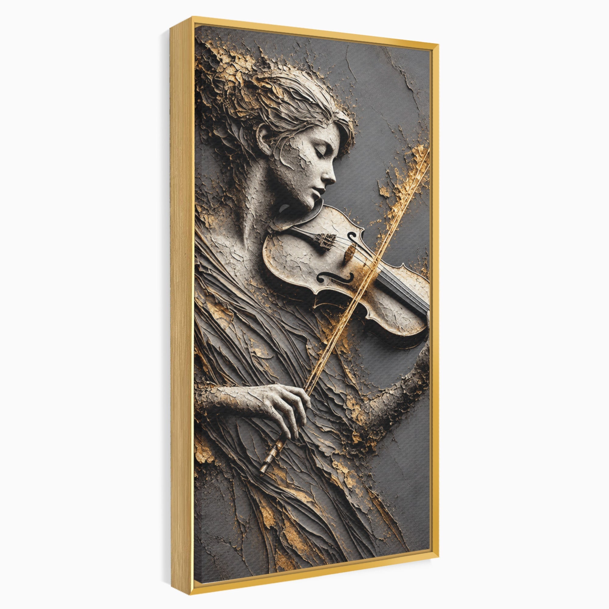 Tablou Canvas Premium LuxCanva® U1152, Muziciana Eleganta, Vioara, Muzica, Relaxare, Arta, Living, Culori Vibrante