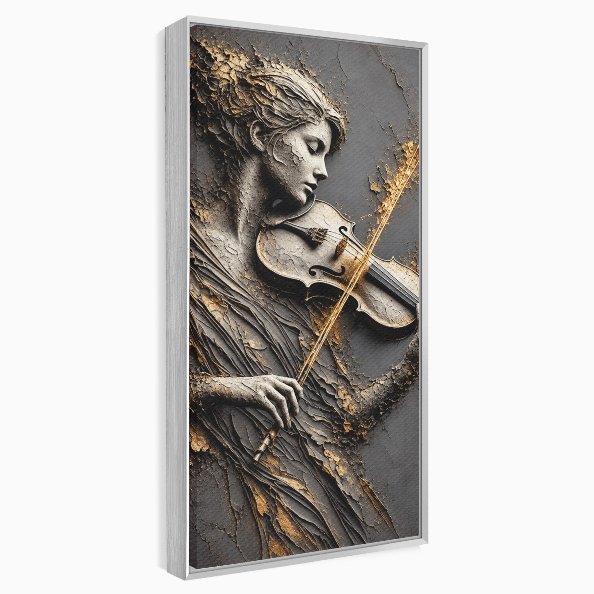 Tablou Canvas Premium LuxCanva® U1152, Muziciana Eleganta, Vioara, Muzica, Relaxare, Arta, Living, Culori Vibrante