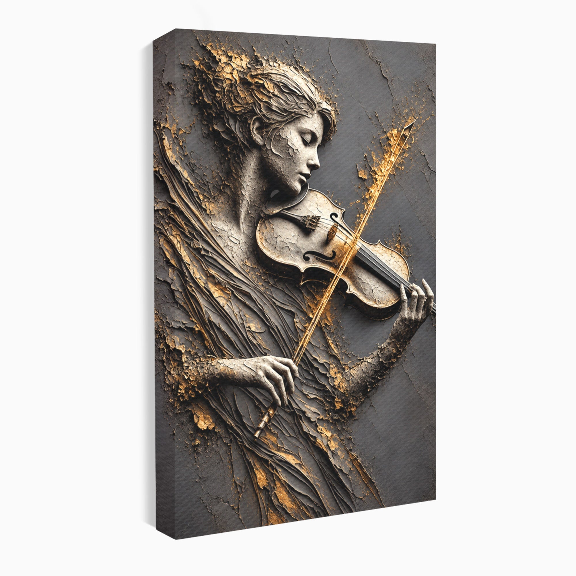 Tablou Canvas Premium LuxCanva® U1152, Muziciana Eleganta, Vioara, Muzica, Relaxare, Arta, Living, Culori Vibrante