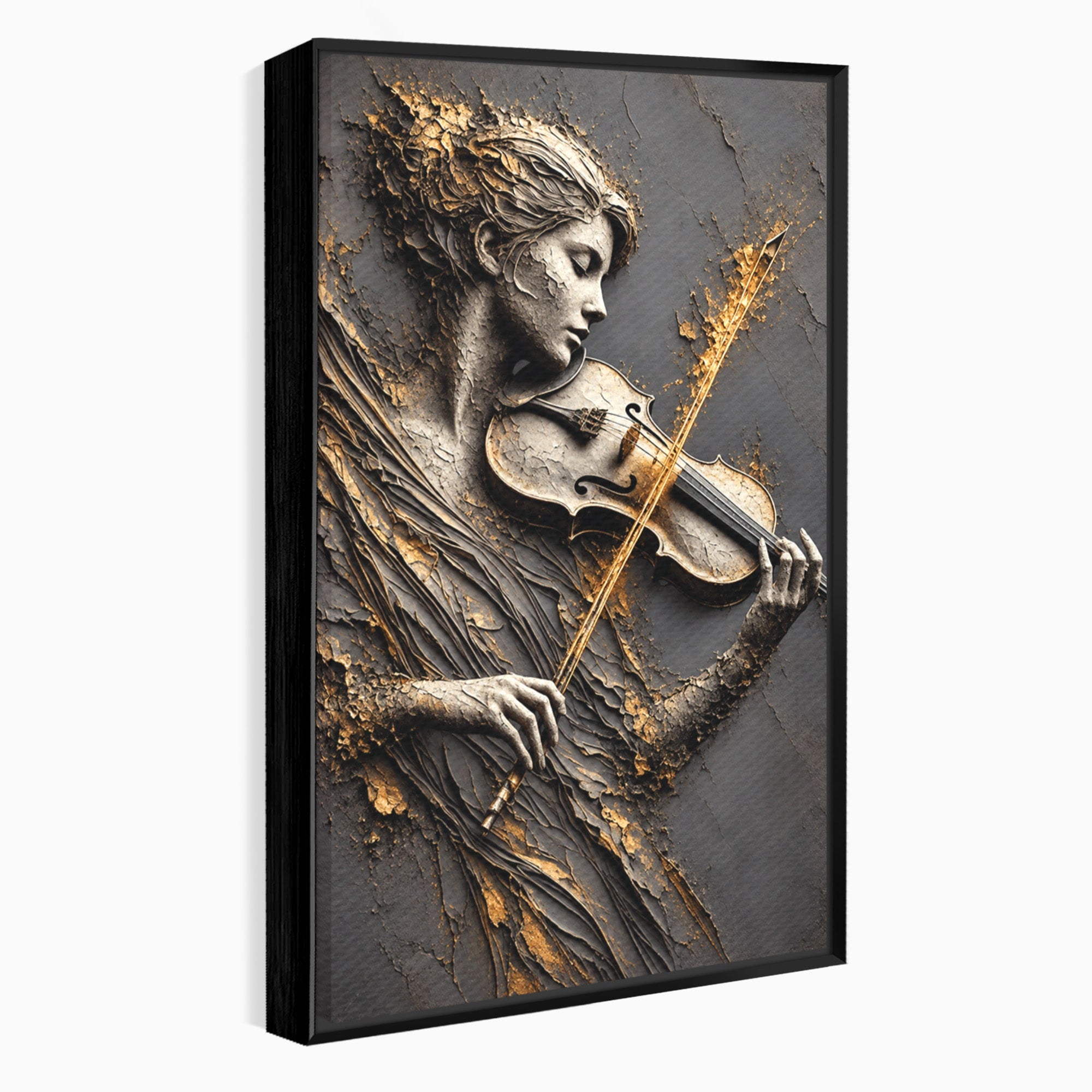 Tablou Canvas Premium LuxCanva® U1152, Muziciana Eleganta, Vioara, Muzica, Relaxare, Arta, Living, Culori Vibrante