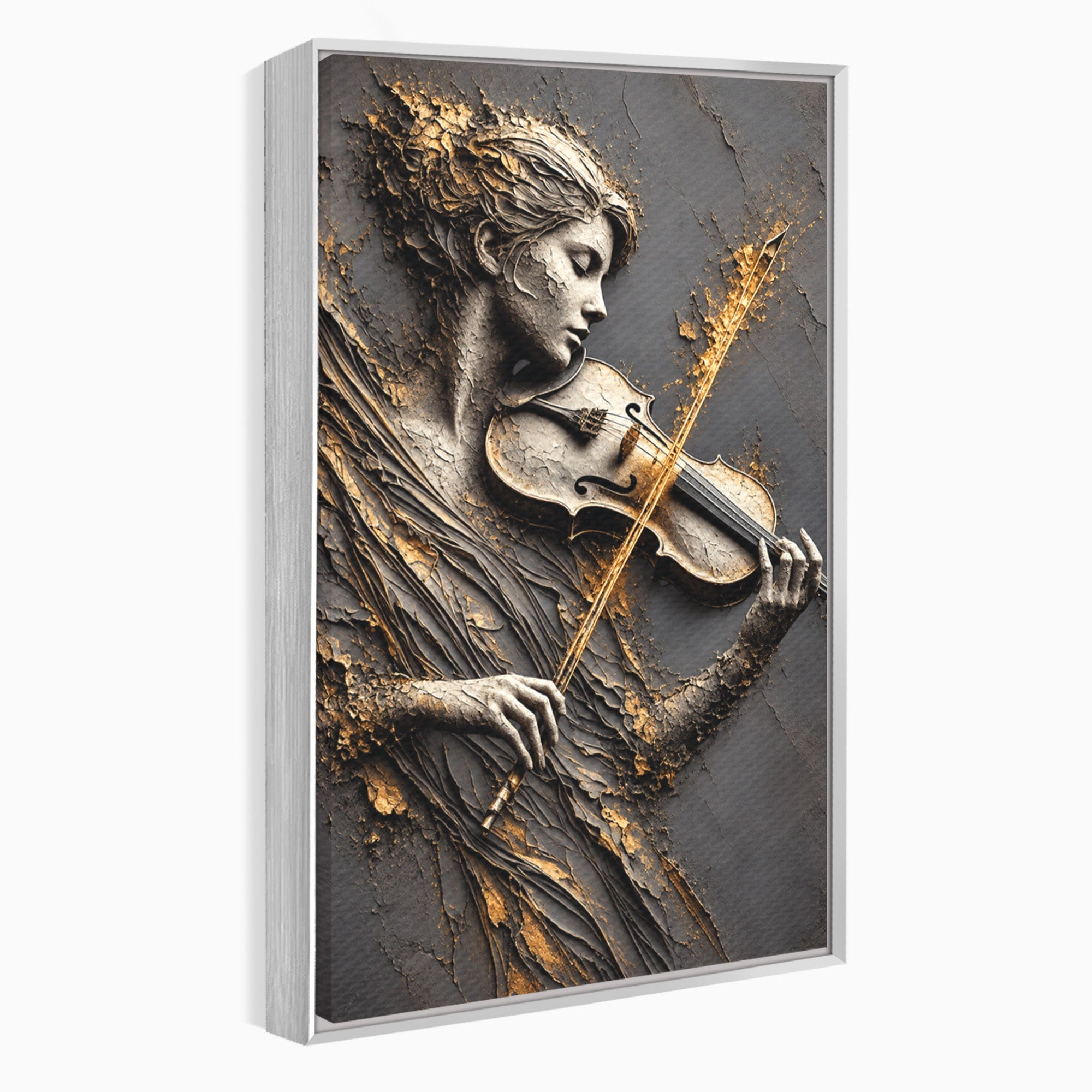 Tablou Canvas Premium LuxCanva® U1152, Muziciana Eleganta, Vioara, Muzica, Relaxare, Arta, Living, Culori Vibrante