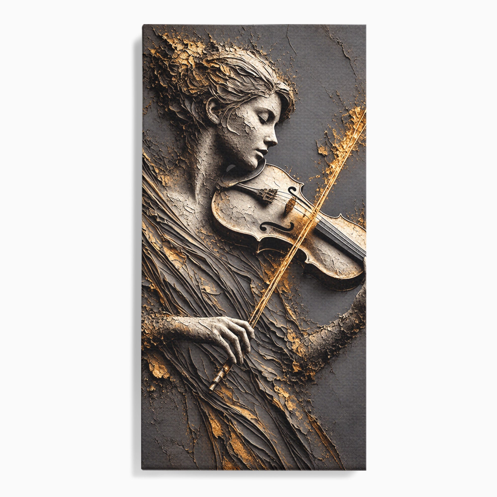 Tablou Canvas Premium LuxCanva® U1152, Muziciana Eleganta, Vioara, Muzica, Relaxare, Arta, Living, Culori Vibrante
