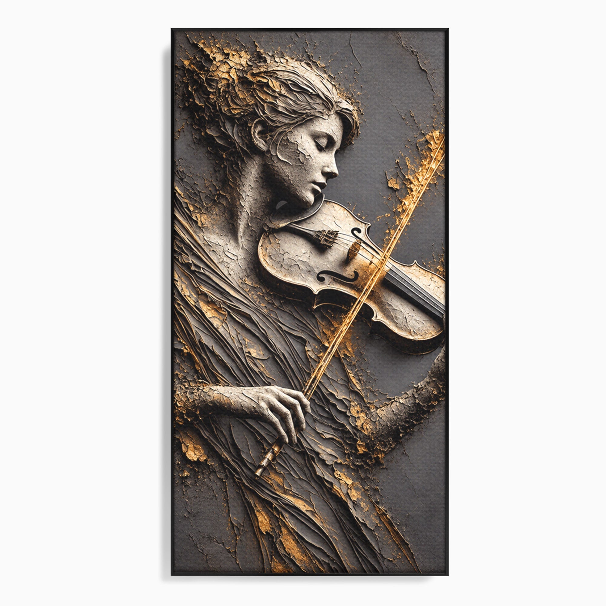 Tablou Canvas Premium LuxCanva® U1152, Muziciana Eleganta, Vioara, Muzica, Relaxare, Arta, Living, Culori Vibrante